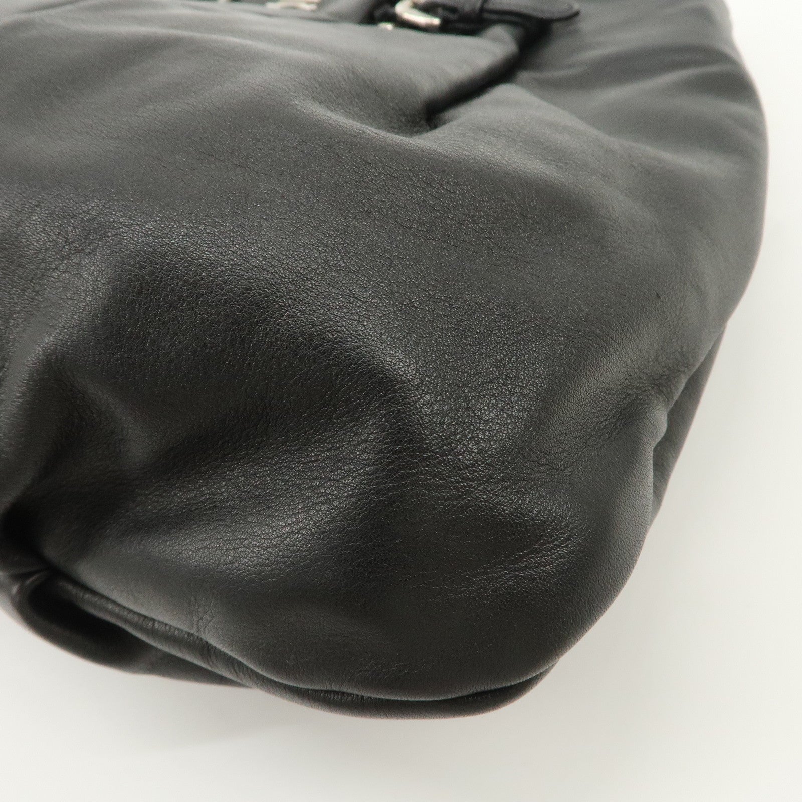 PRADA Soft Calf Leather 2Way Shoulder Bag Hand Bag Black BN1200