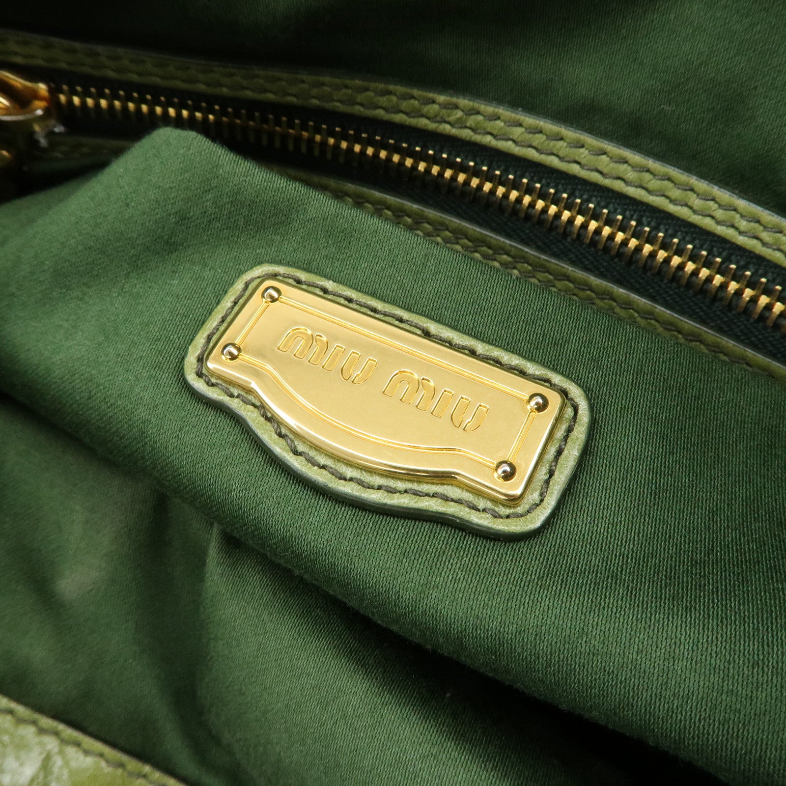 MIU MIU 2Way Bag Hand Bag Shoulder Bag Light Green RL0043