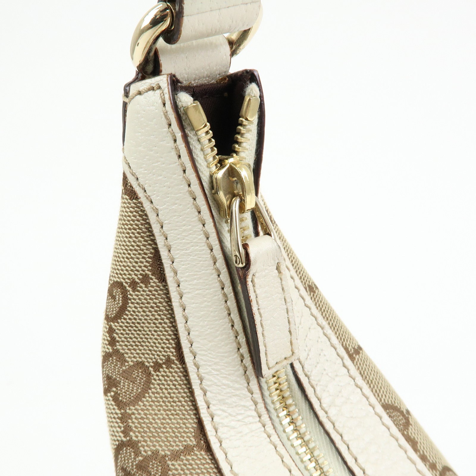 GUCCI GG Monogram Canvas Shoulder Bag Hand Bag Beige Ivory 153010