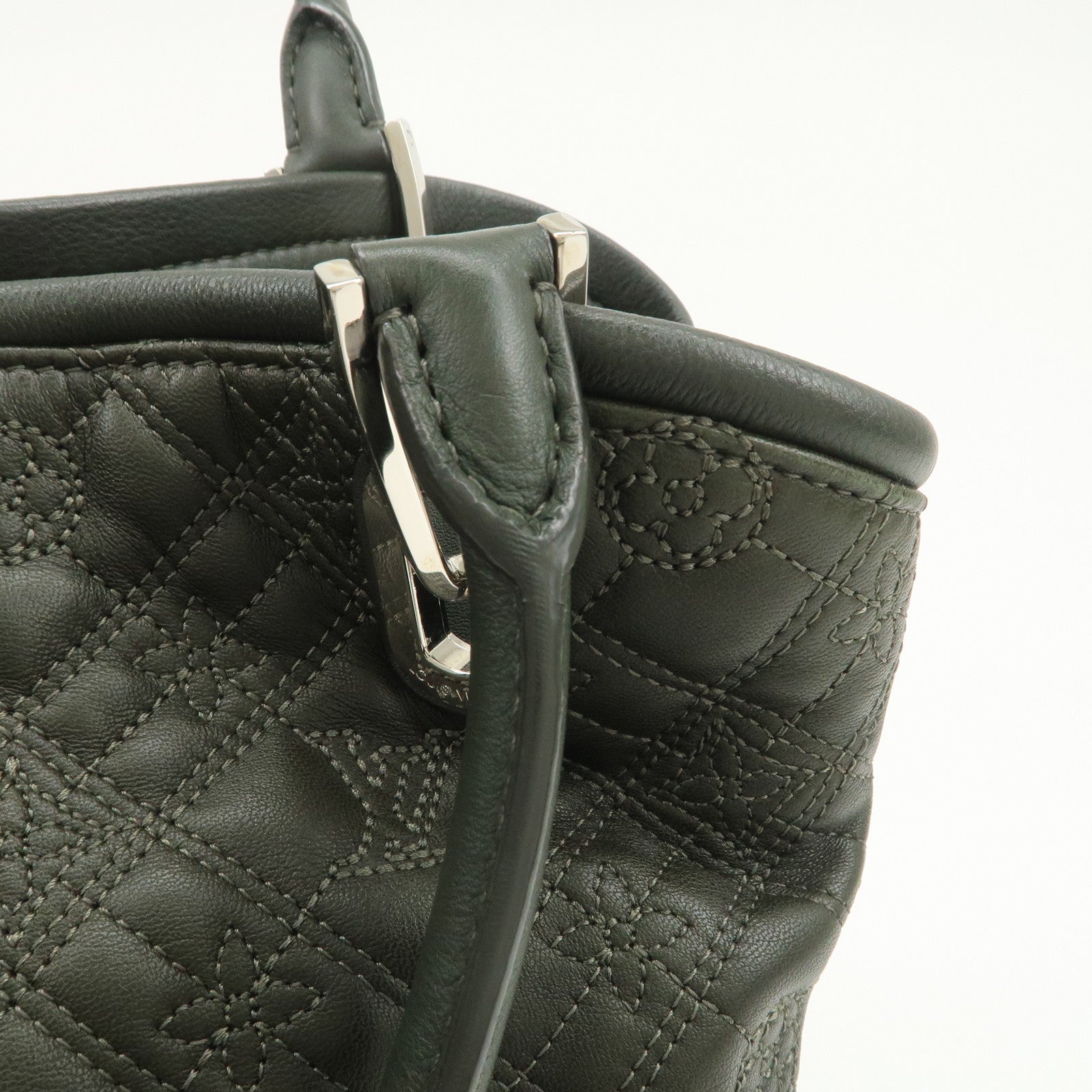 Louis Vuitton Monogram Antheia PM Leather Hand Bag Dark Green