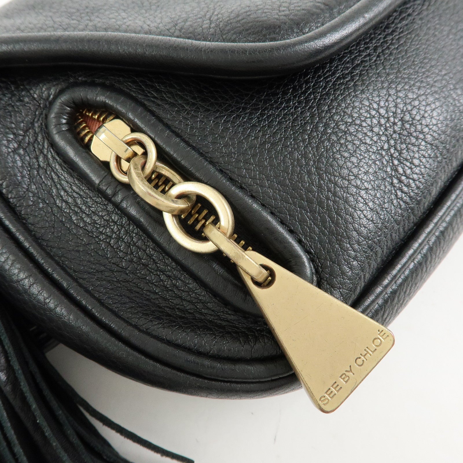 Chloe See By Chloe Leather Shoulder Bag Crossbody Bag Black