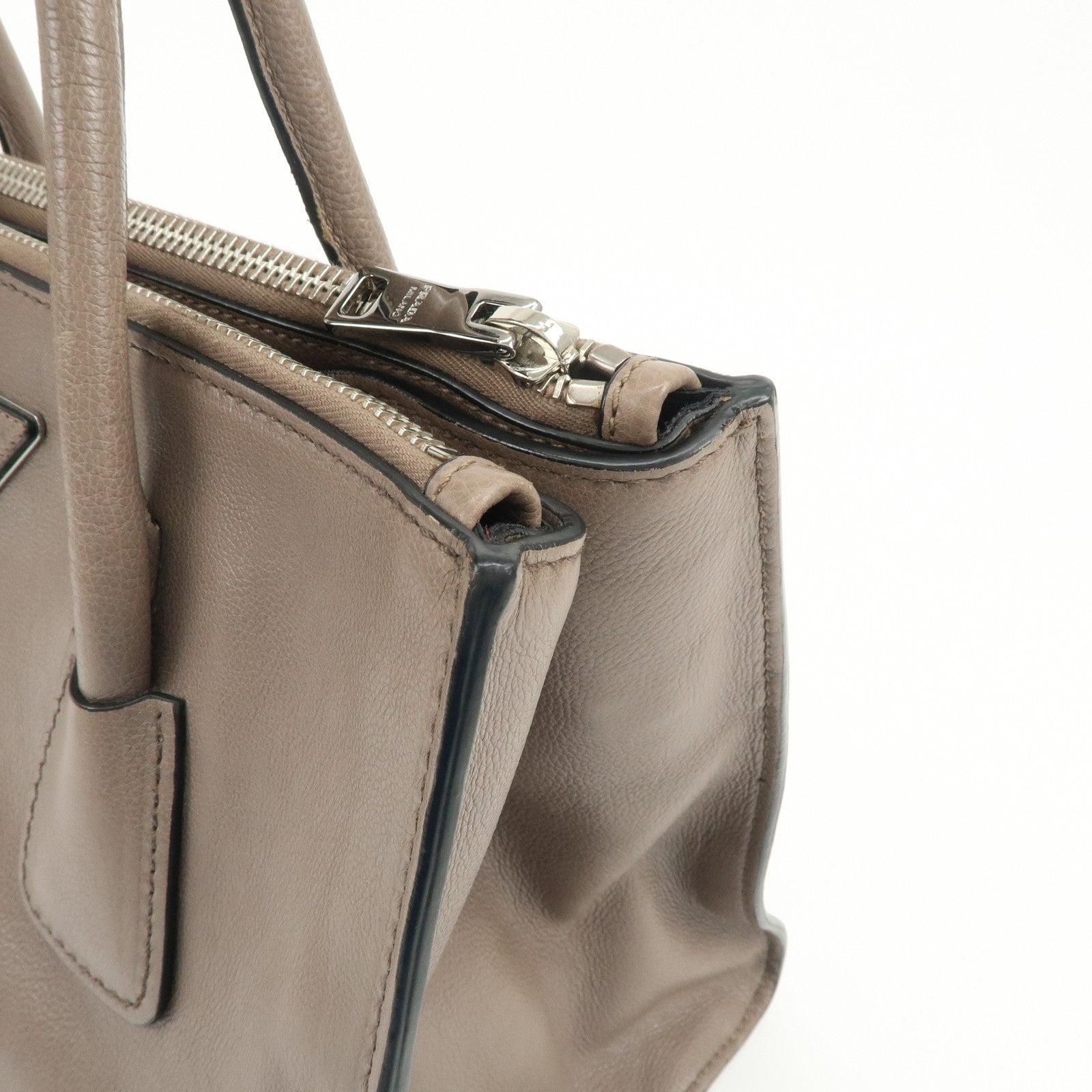 PRADA Triangle Logo 2Way Bag Hand Bag Shoulder Bag Gray BN2619