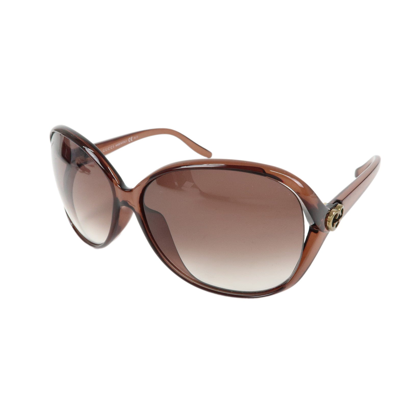 GUCCI Interlocking G Lovery Heart Plastic Sunglasses Brown GG3525