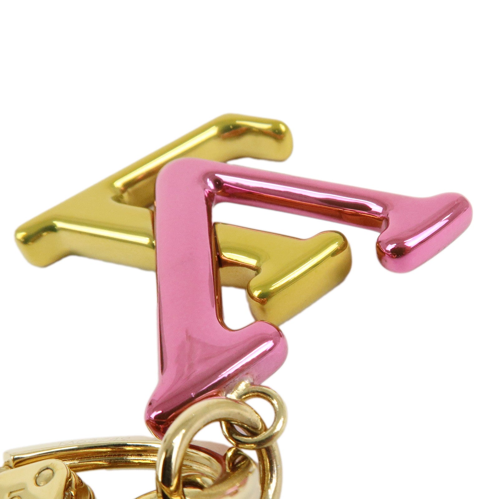 Louis Vuitton Porte Cles LV New Wave Bag Charm Gold Pink M63749