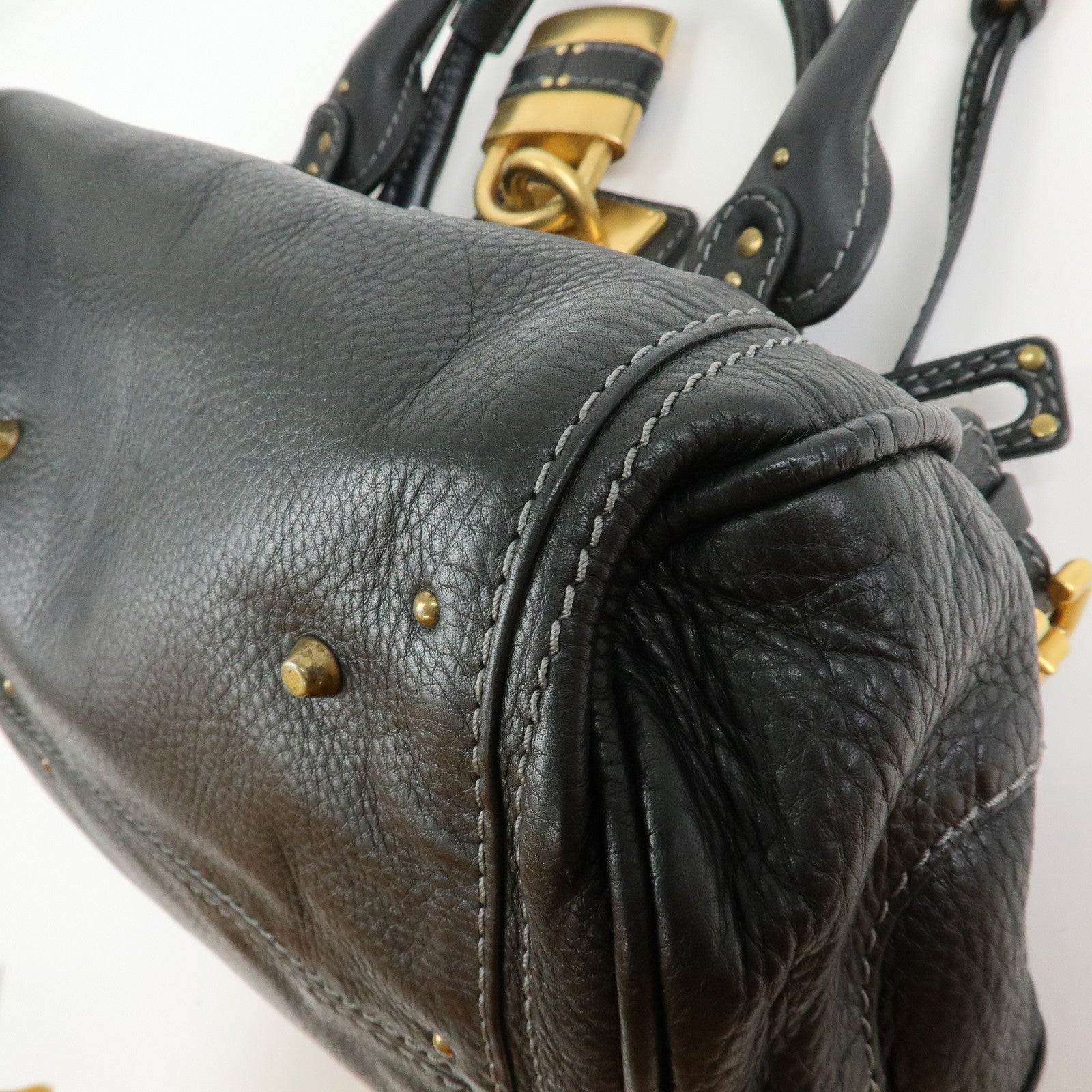 Chloe Paddington Leather Tote Bag Hand Bag Black