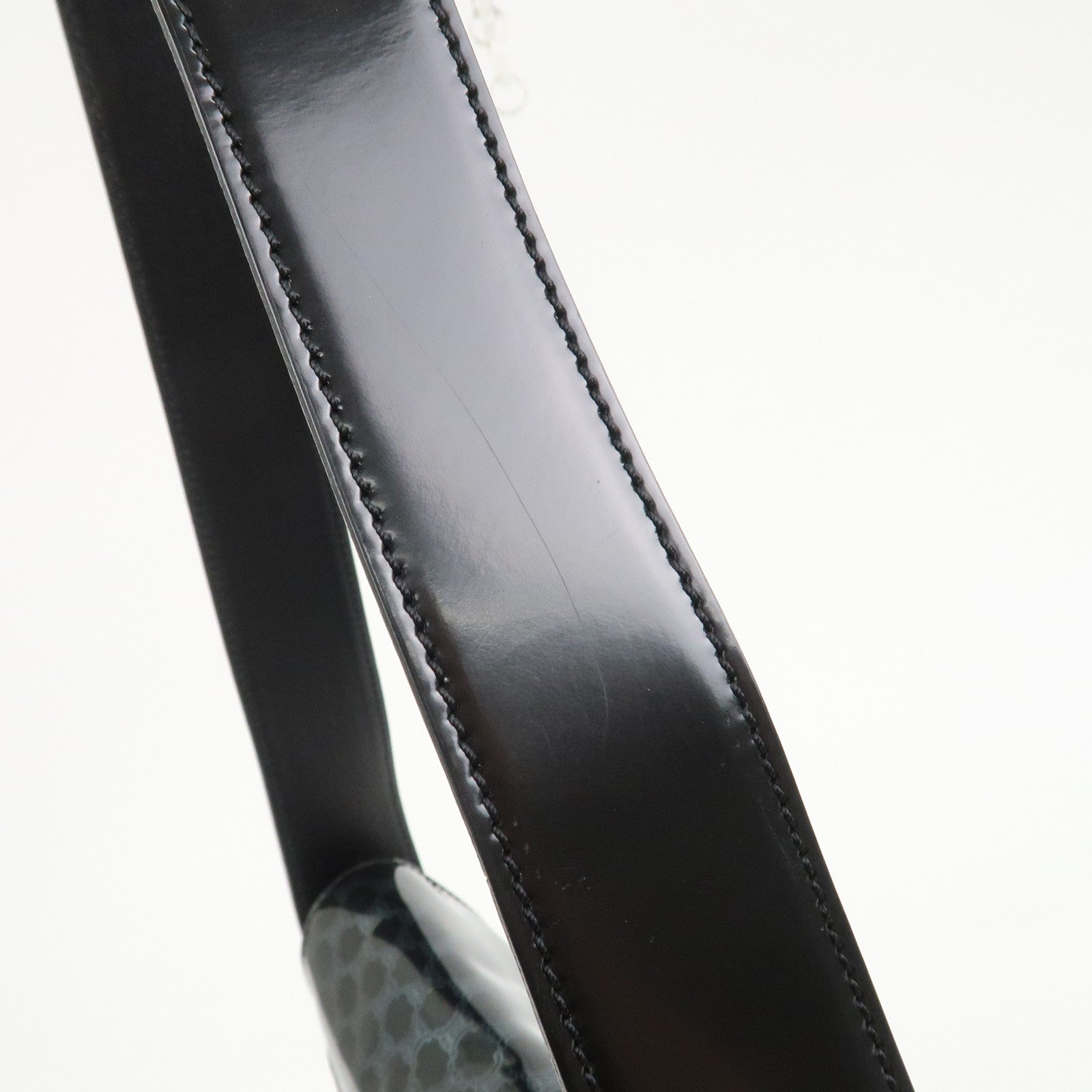 CELINE Macadam Vinyl Leather Shoulder Bag Crossbody Bag Black