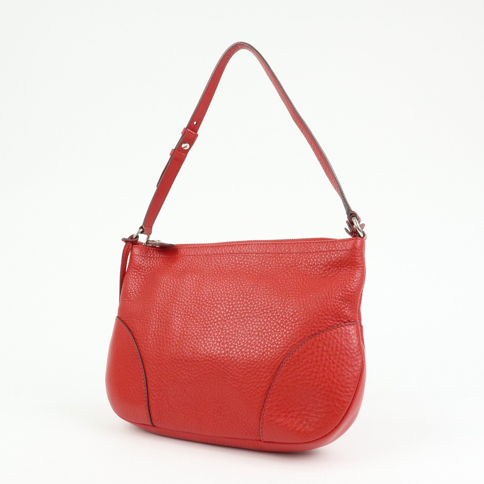 Ferragamo Gancini Leather Shoulder Bag Hand Bag Red