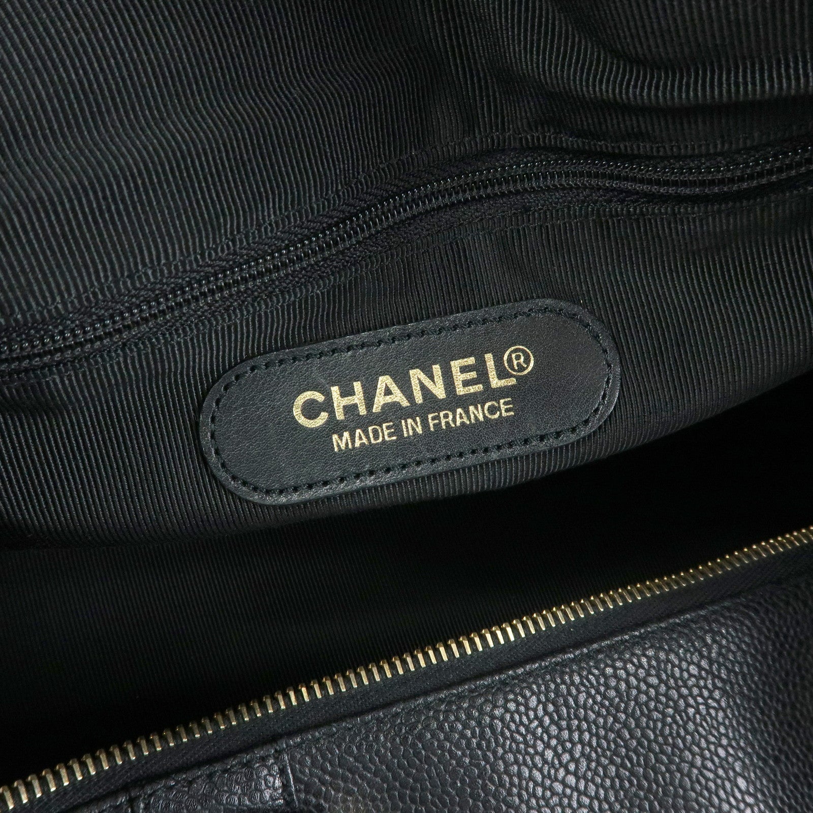 CHANEL COCO Mark Caviarskin Boston Bag Hand Bag Travel Bag Black