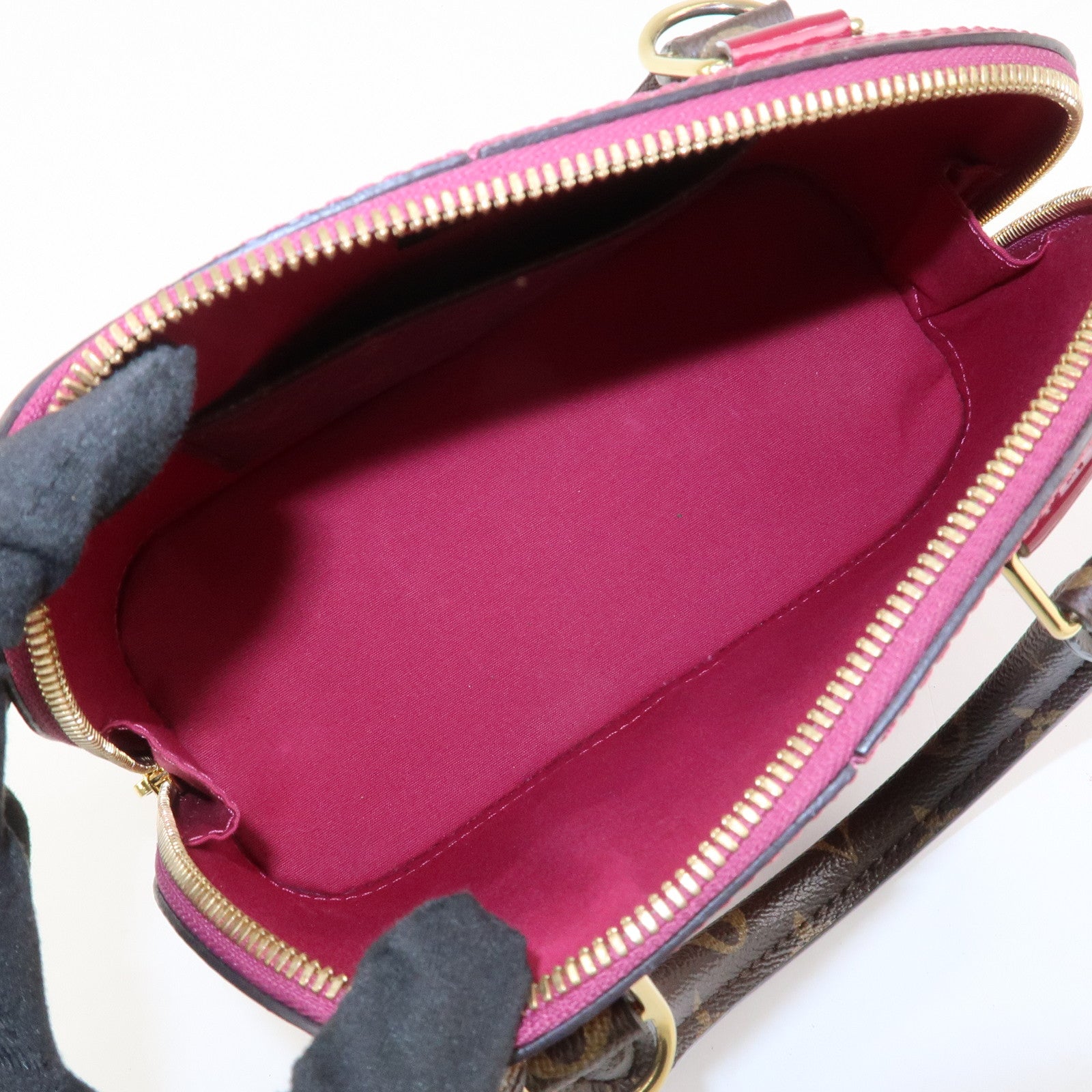 Louis Vuitton Monogram Vernis Alma BB 2Way Hand Bag Magenta M54785 Used