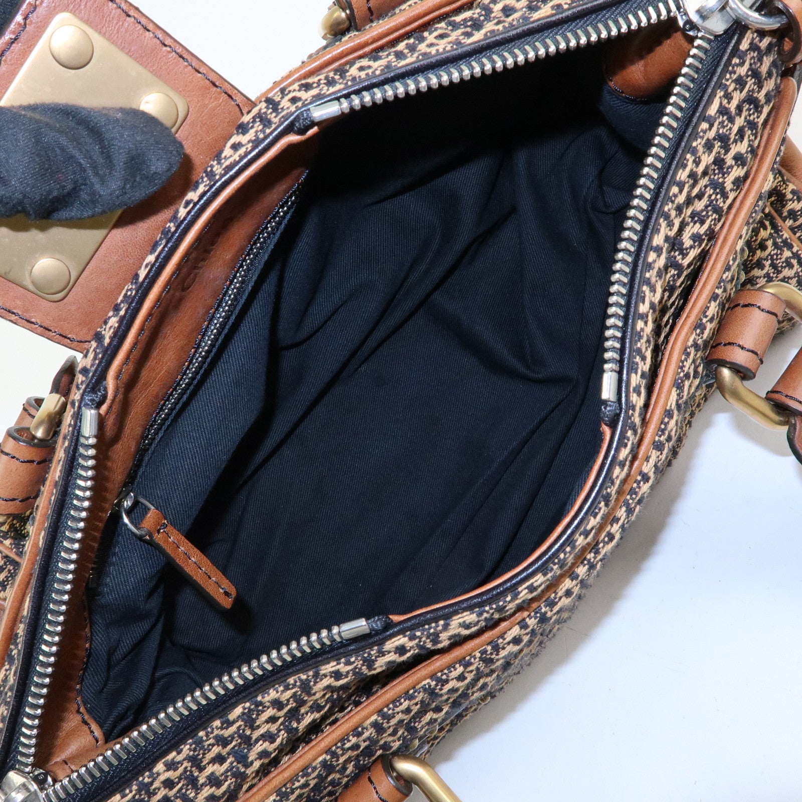 Chloe Paddington Medium Jacquard Leather Hand Bag Brown