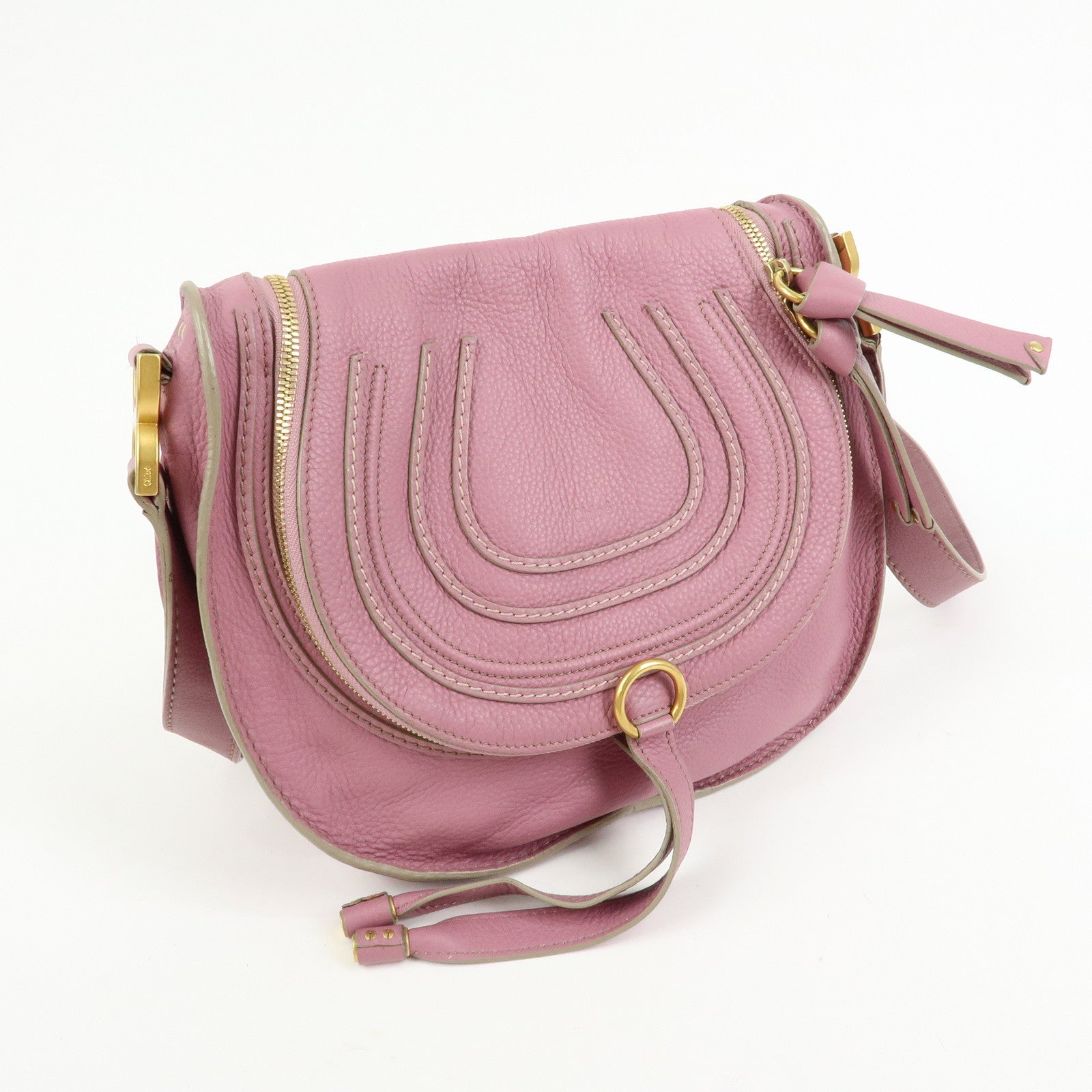 Chloe Marcie Leather Shoulder Bag Crossbody Bag Purple