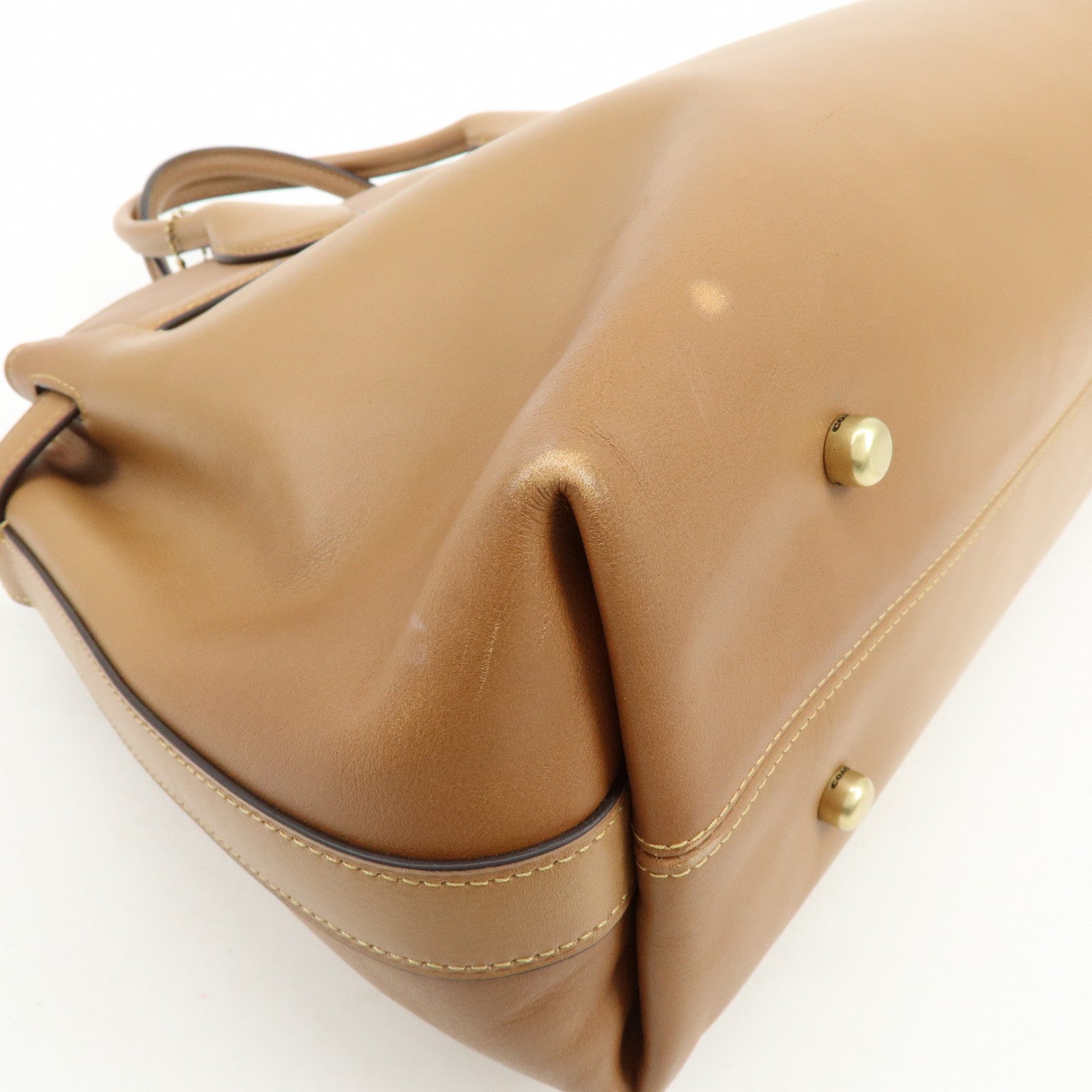 COACH Empire Calf Leather 2Way Shoulder Bag Hand Bag Brown