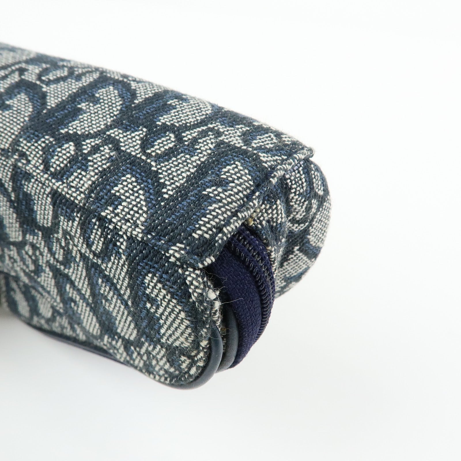 Christian Dior Trotter Jacquard Canvas Pouch Cosmetic Case Navy