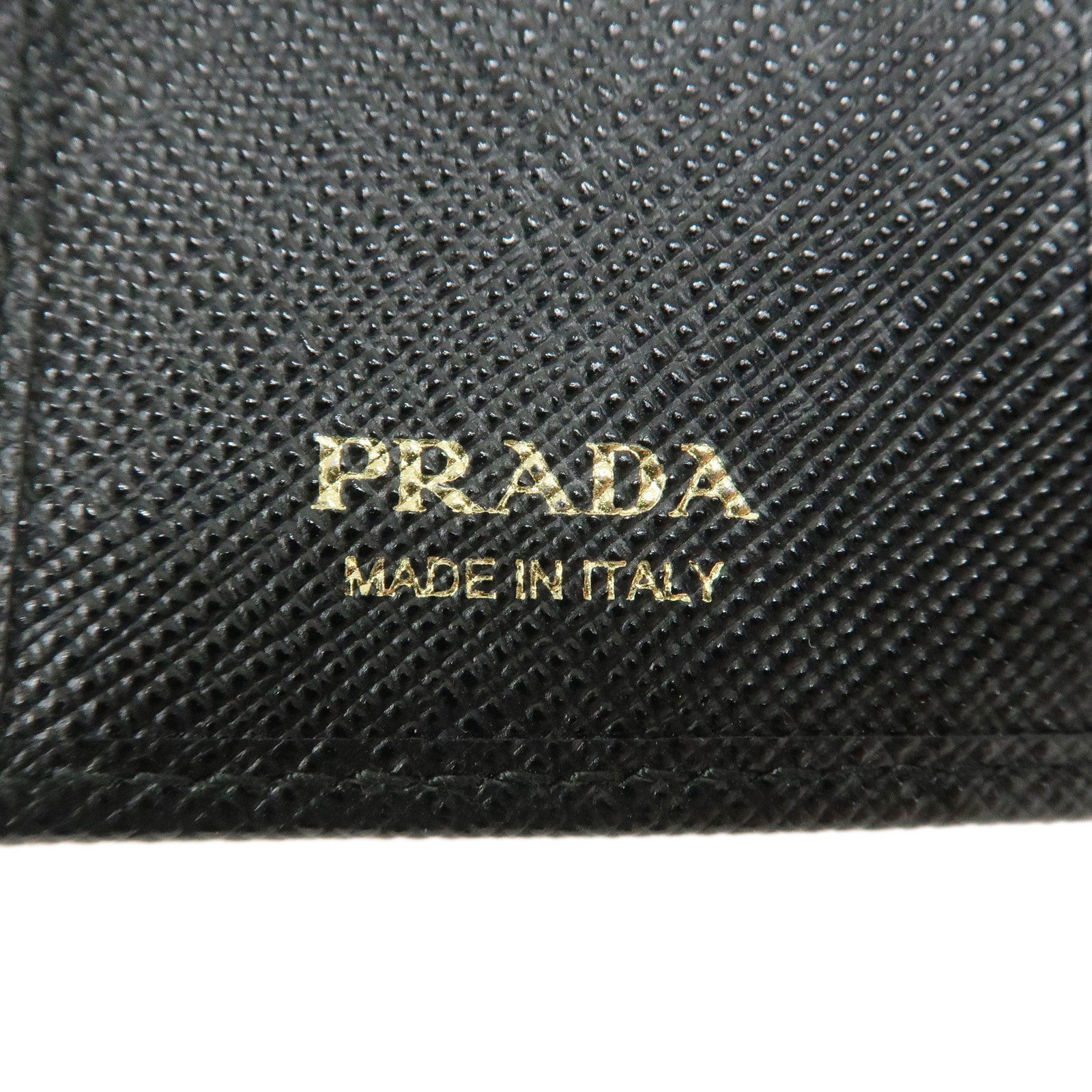 PRADA Saffiano Leather 4 Ring Key Case Key Chain Black