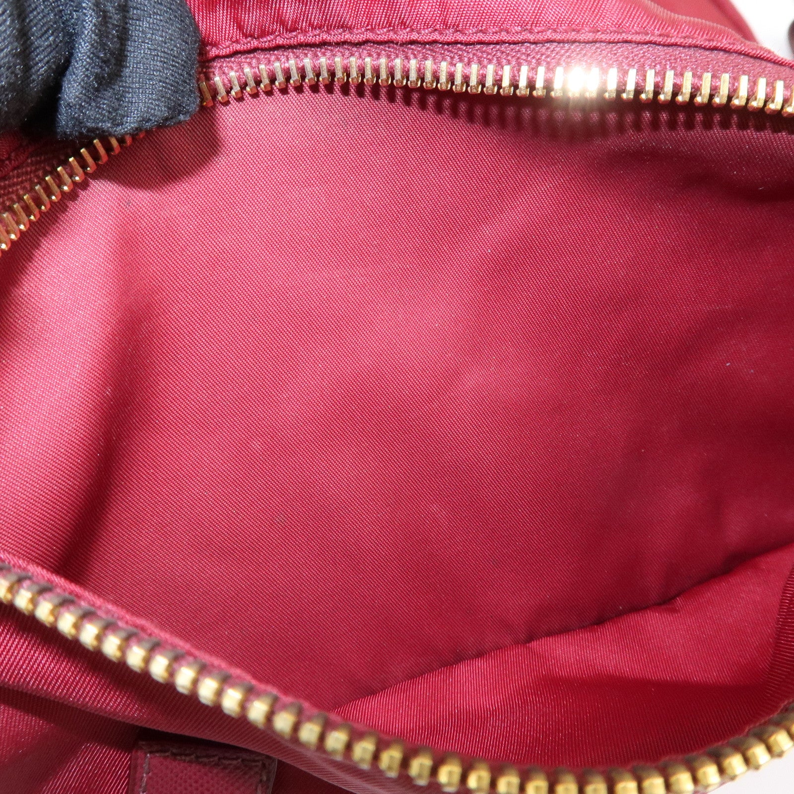 PRADA Logo Nylon Leather Shoulder Bag Crossbody Bag Bordeaux BT0692 Used