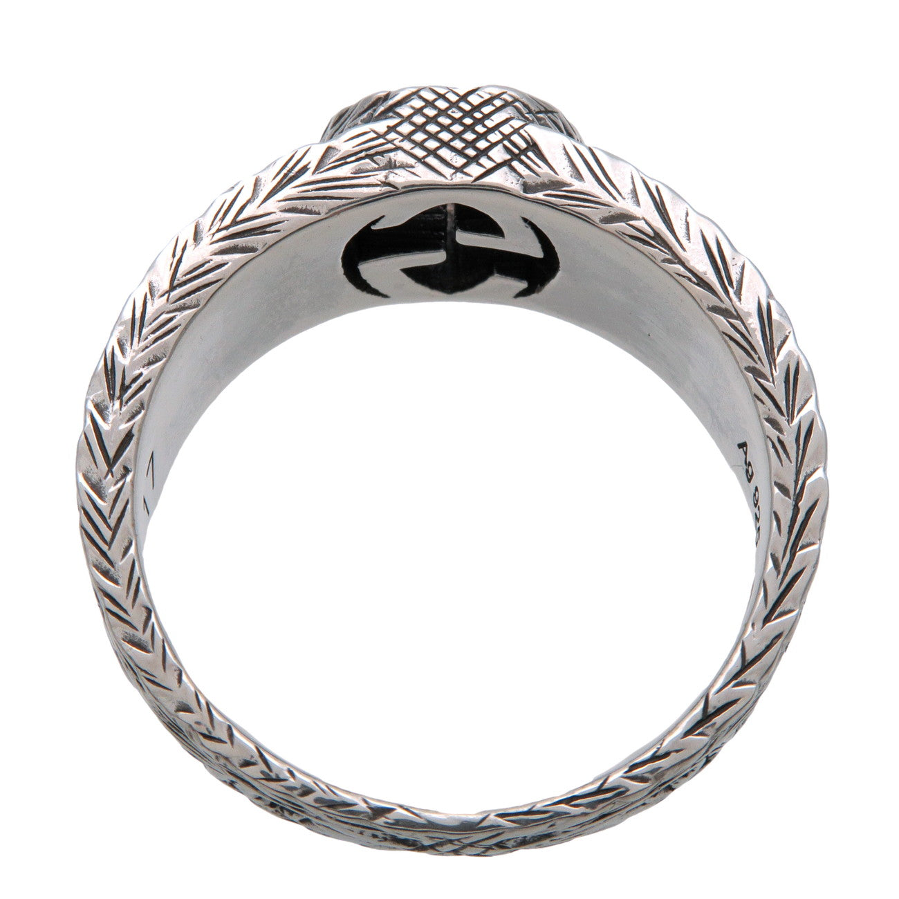 GUCCI Interlocking G Arabesque Ring SV925 Silver #17 US8 EU57