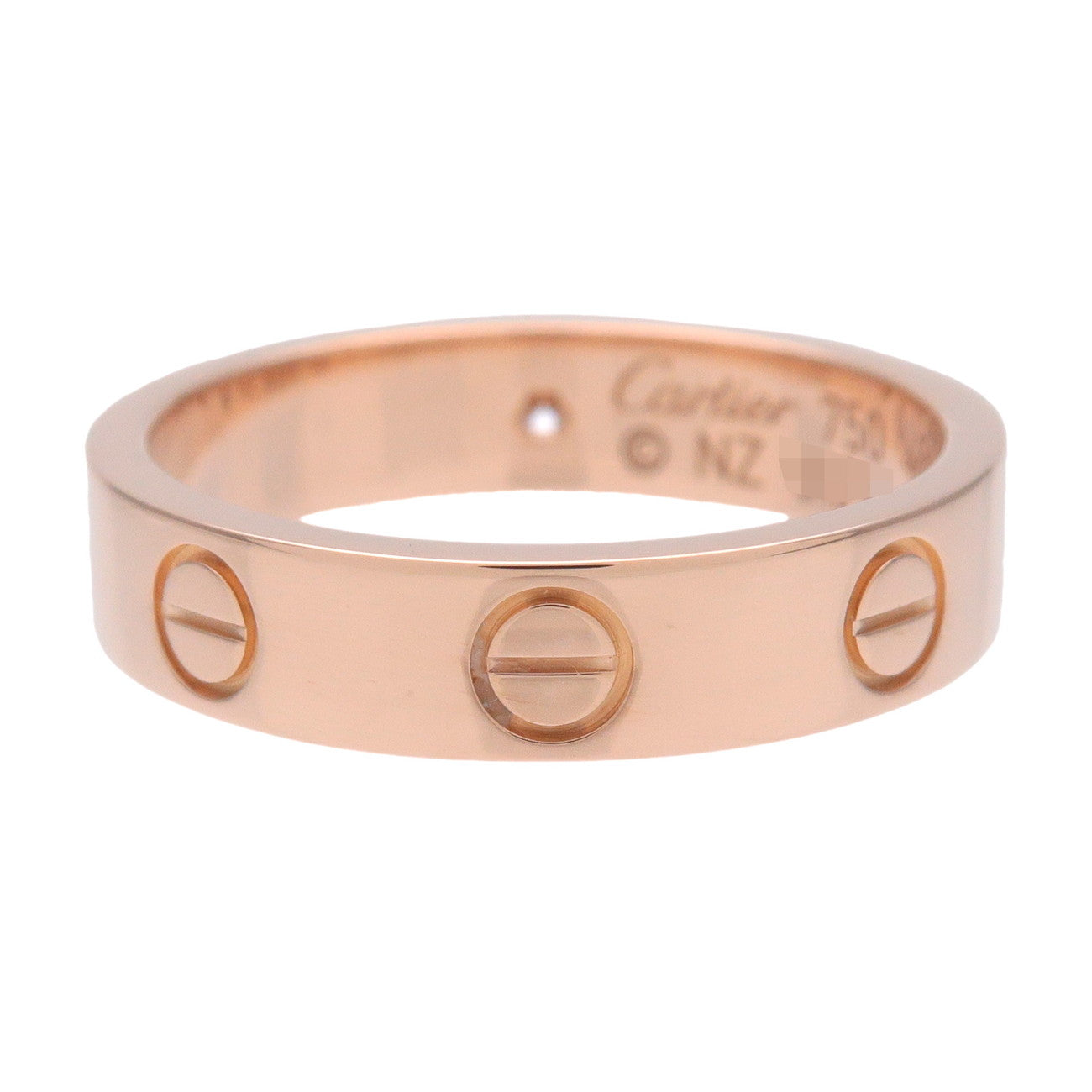 Cartier Mini Love Ring 1P Diamond #48 K18 750PG Rose Gold US4.5