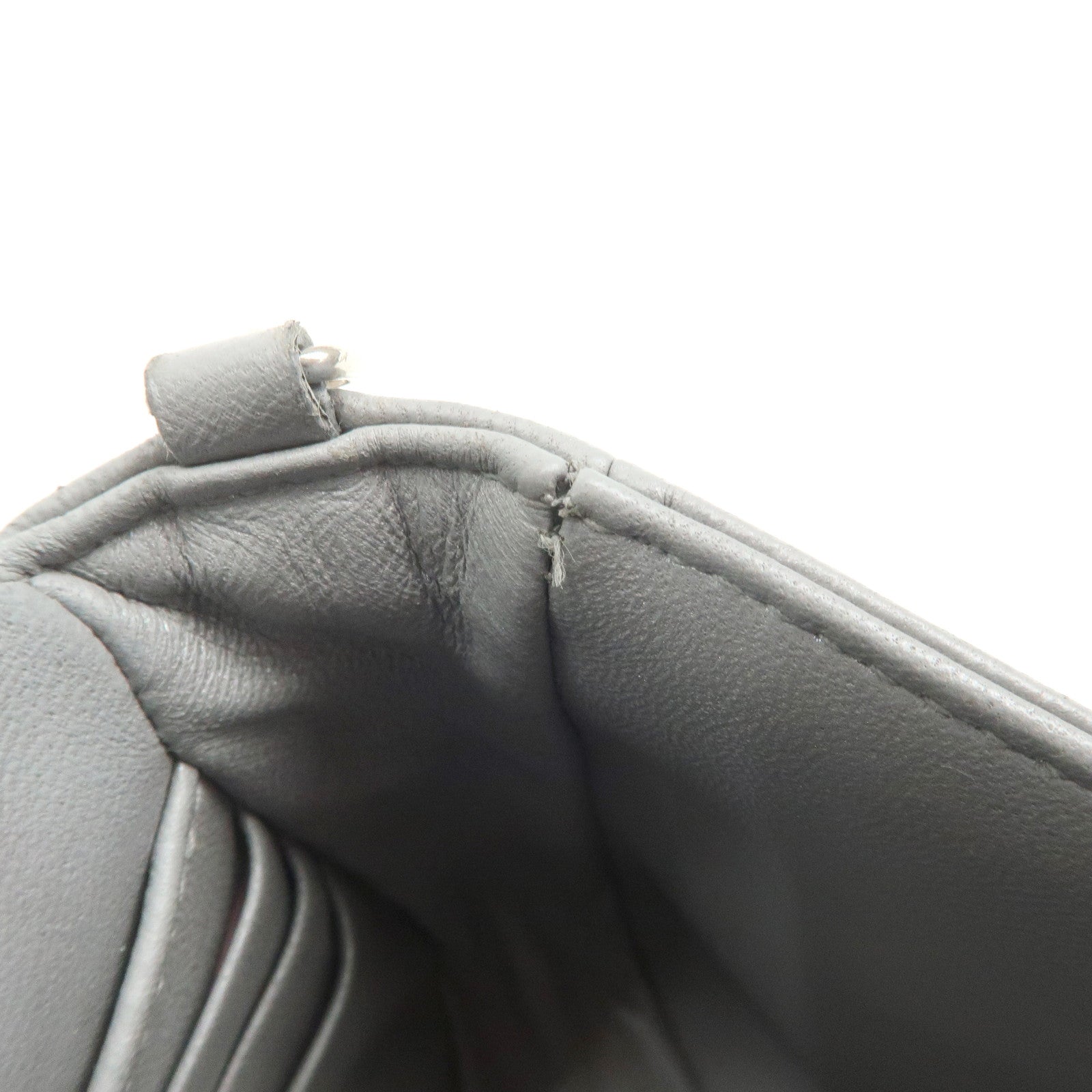 Christian Dior Leather Chain Shoulder Bag Light Blue 112-MA-0174