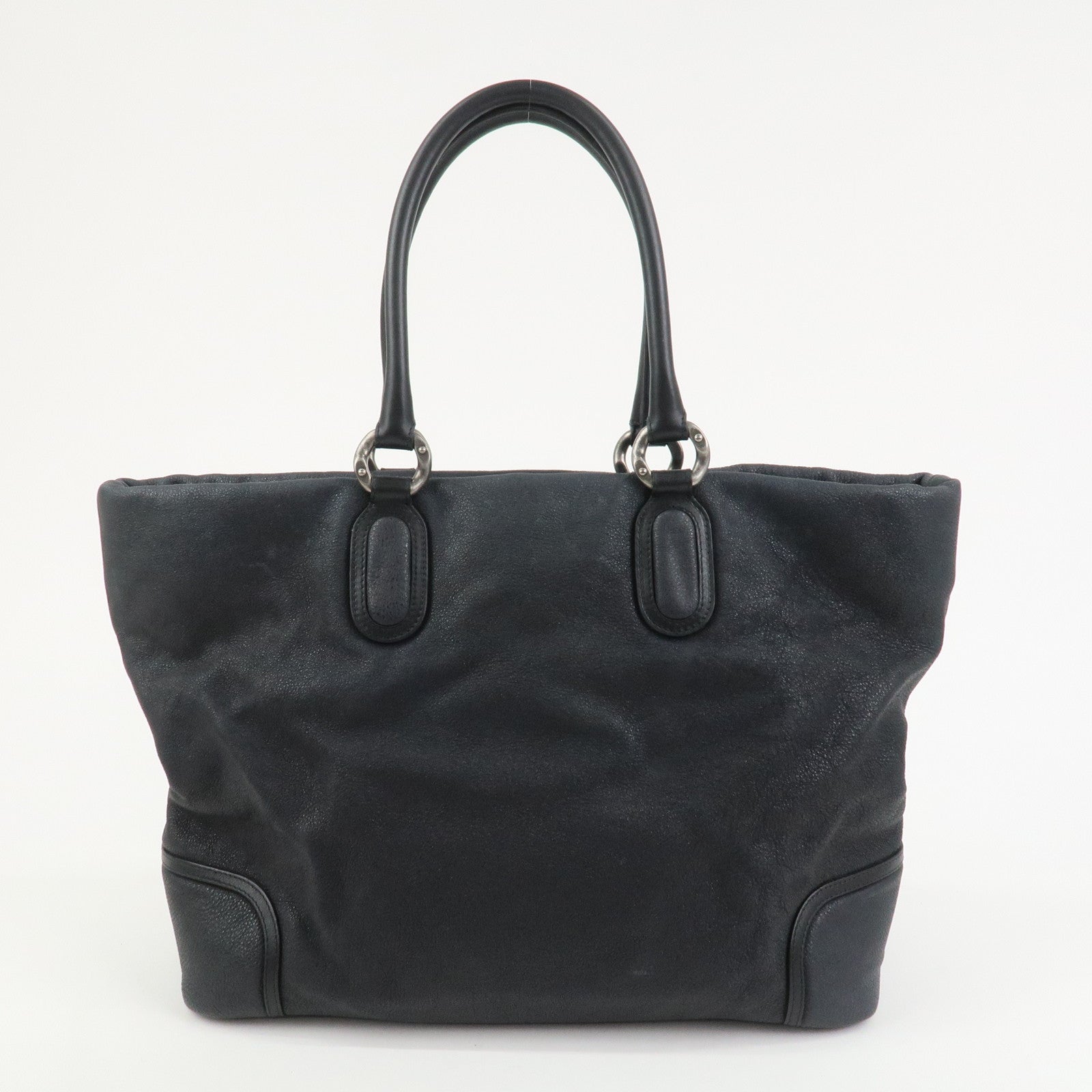 CHANEL COCO Mark Calf Leather Tote Bag Shoulder Bag Black A50288