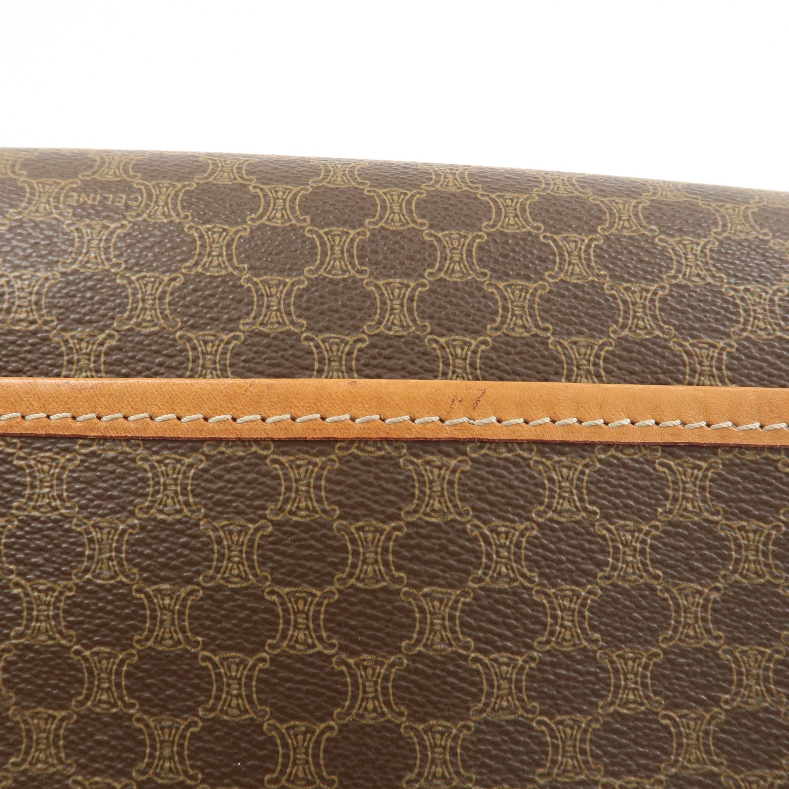 CELINE Macadam PVC Leather Shoulder Bag Crossbody Bag Brown