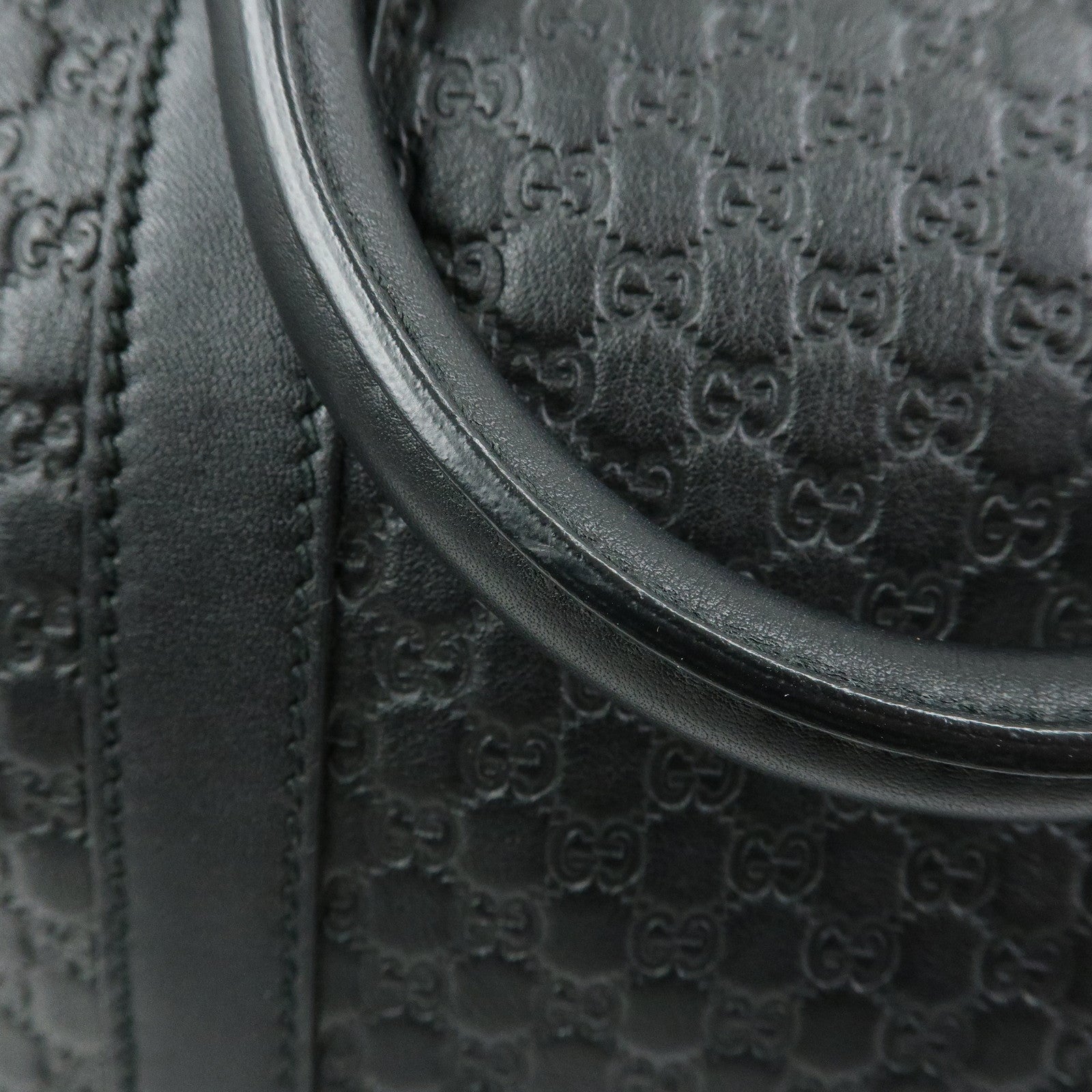 GUCCI Microguccissima Leather 2Way Boston Bag Black 449646