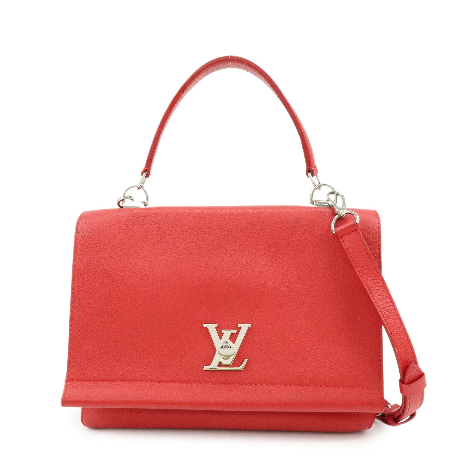 Louis Vuitton Lockme II Leather 2Way Shoulder Hand Bag Red M50363