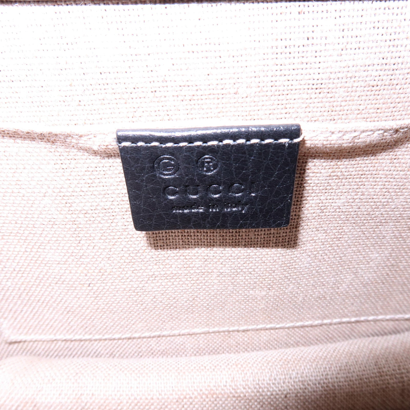 GUCCI Interlocking G Leather Chain Shoulder Hand Bag Black 510304