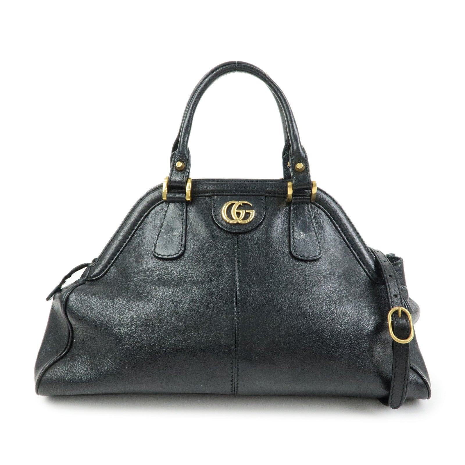 GUCCI GG Marmont Tiger Head Leather 2Way Bag Hand Bag Black 516459