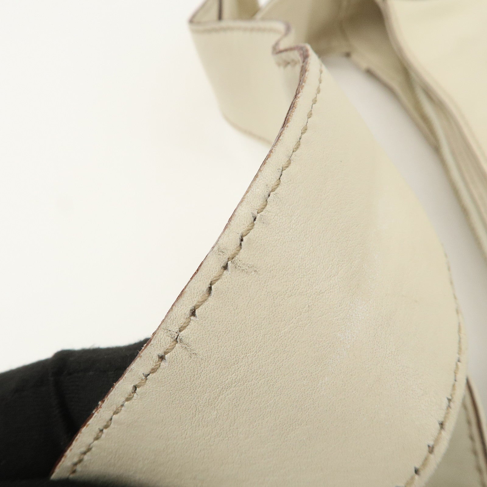 GUCCI Horsebit Leather Shoulder Bag Hand Bag Ivory 145826