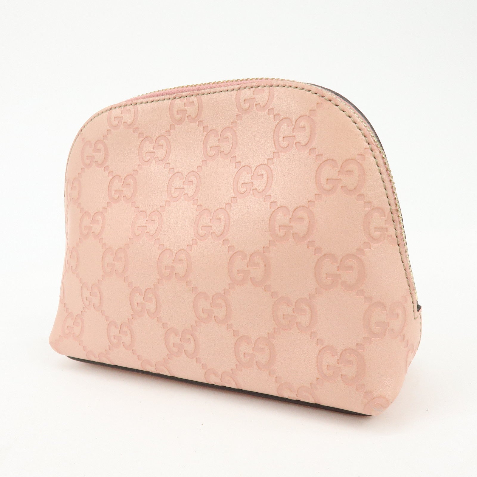GUCCI Guccissima Leather Cosmetic Pouch Accessory Pouch Pink 141810
