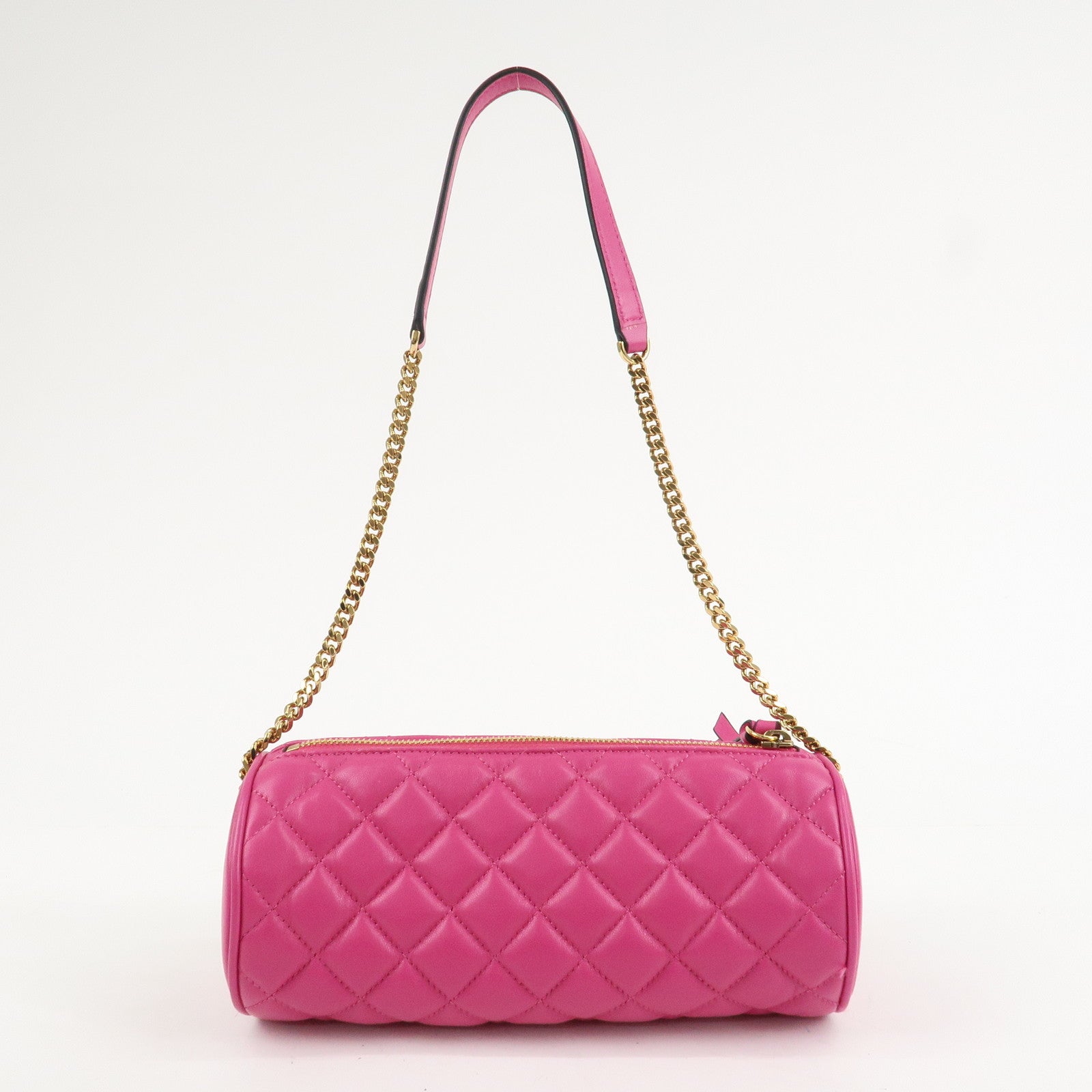 GIANNI VERSACE Medusa Chain Shoulder Bag Hand Bag Gold HDW Pink Used