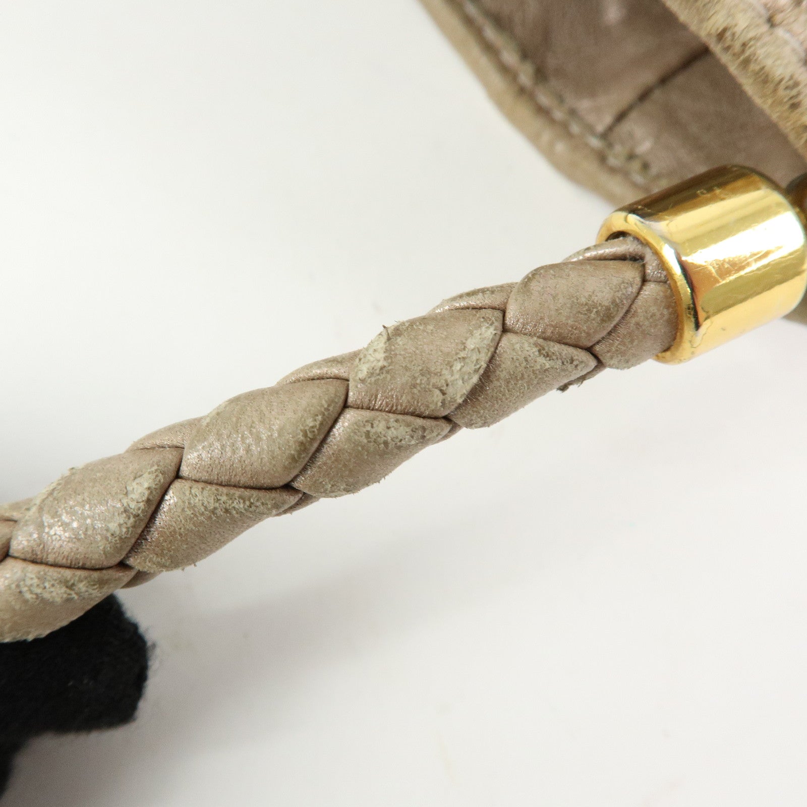 BOTTEGA VENETA Intrecciato Leather Shoulder Bag Beige