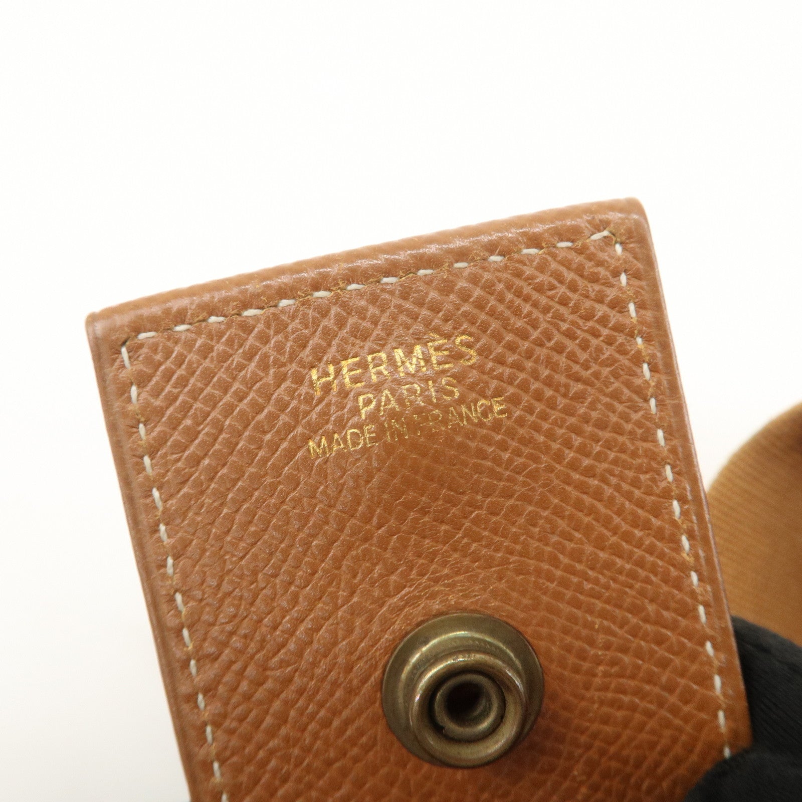 HERMES Sac Courchevel Leather Shoulder Bag A Stamped Gold