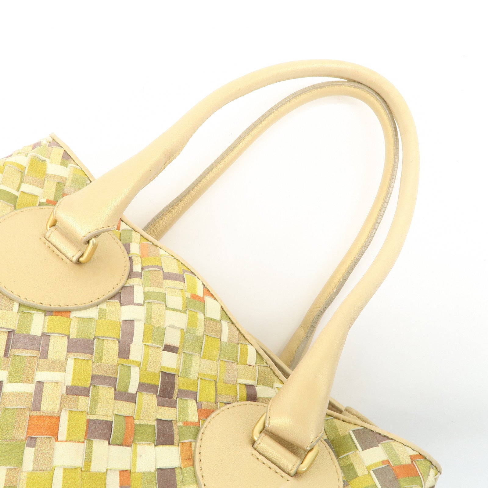 BOTTEGA VENETA Intrecciato Shoulder Bag Hand Bag Green Gold