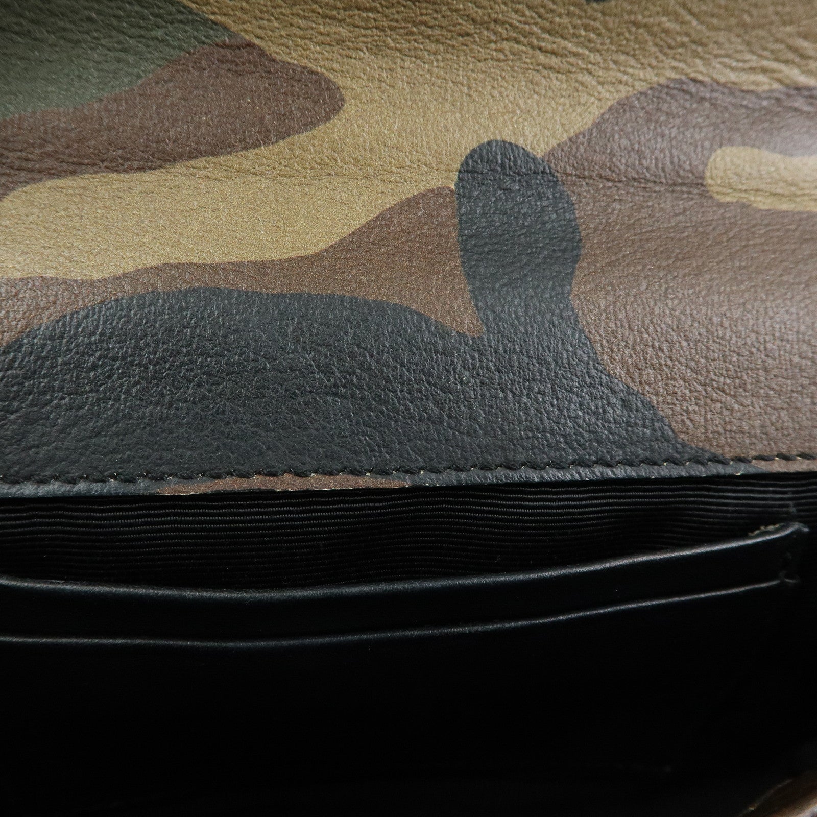 SAINT LAURENT PARIS College Mini Chain Shoulder Hand Bag Camouflage