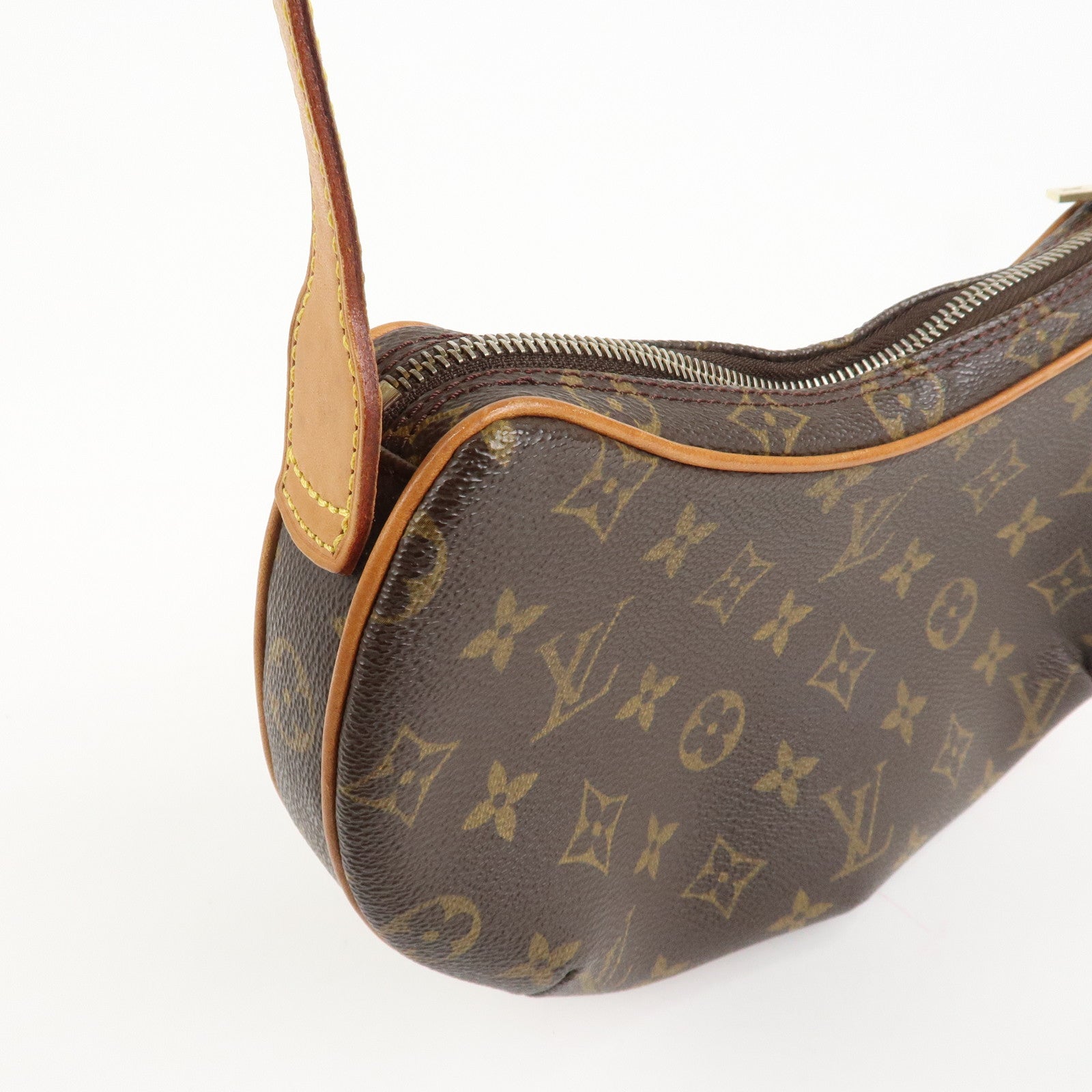 Louis Vuitton Monogram Pochette Croissant Shoulder Bag Brown M51510 Used