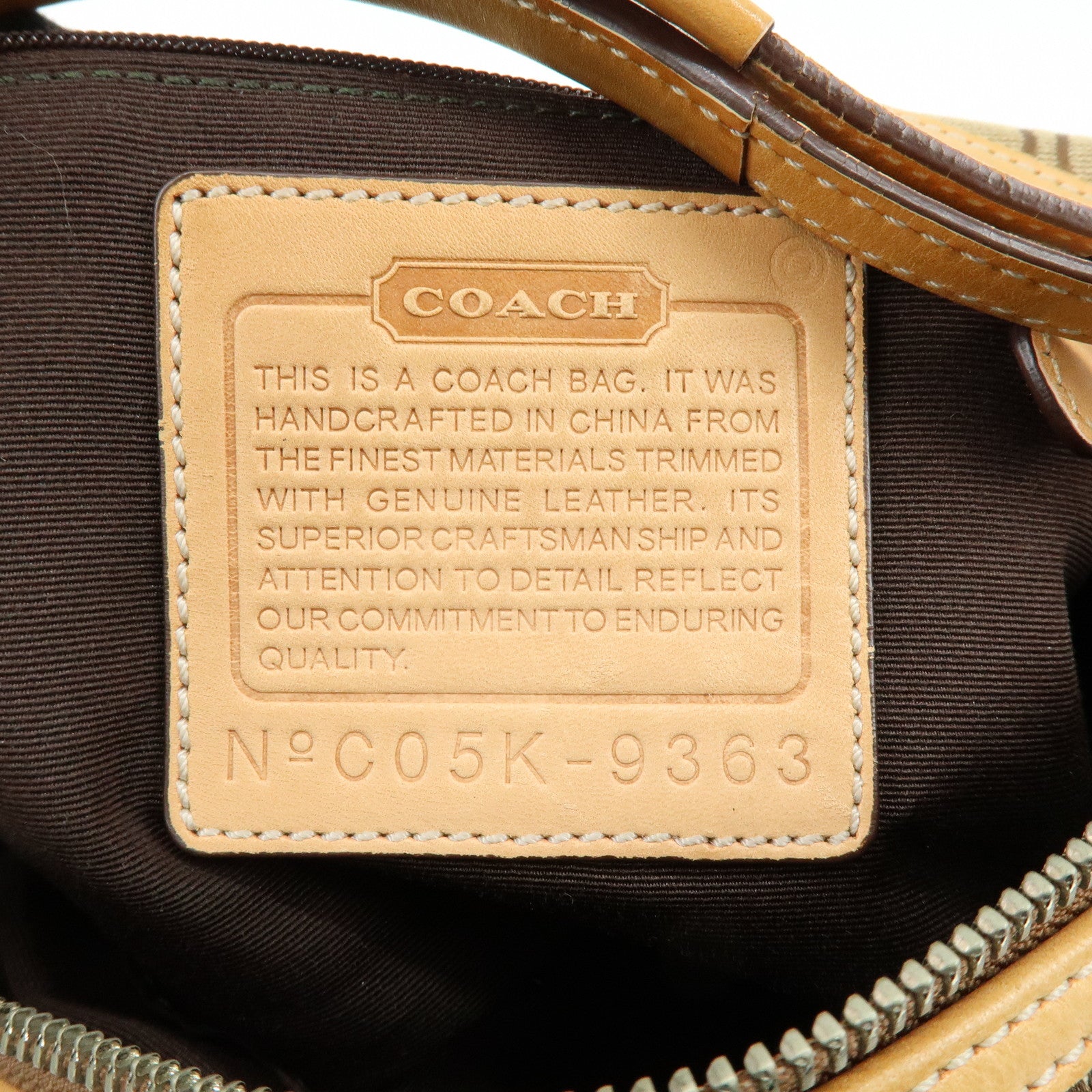 COACH Set of 2 Signature Canvas Leather Shoulder Bag Brown Black