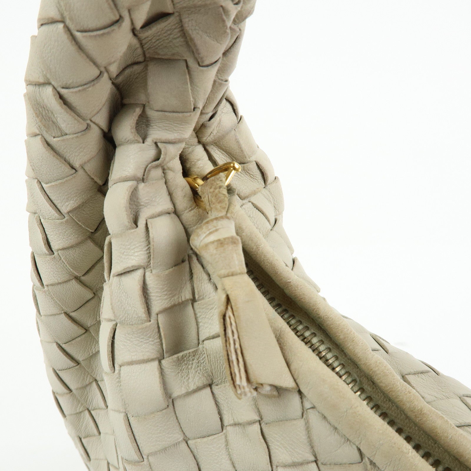 BOTTEGA VENETA Intrecciato Leather Shoulder Bag Hand Bag Ivory