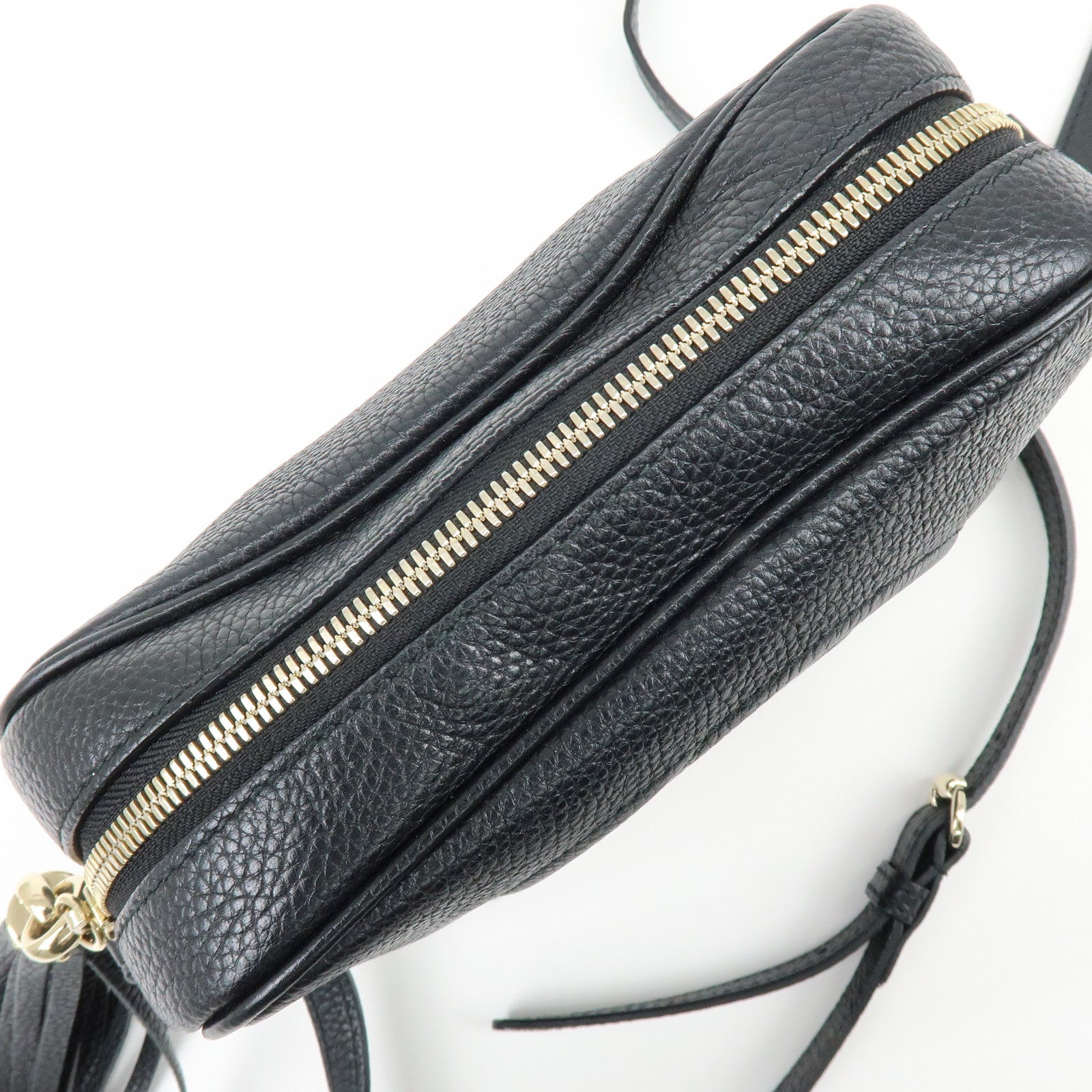 GUCCI SOHO Leather Shoulder Crossbody Bag Black 308364