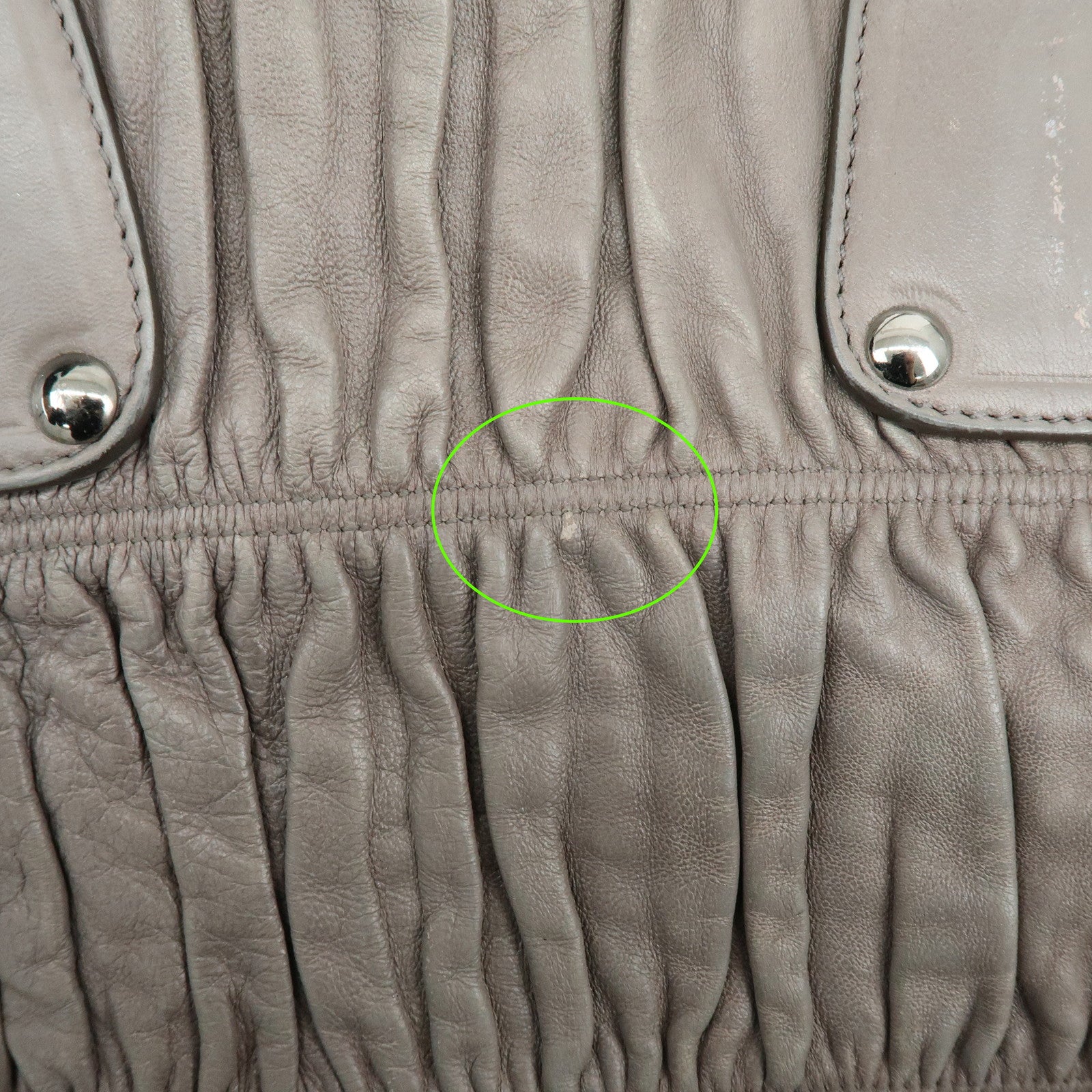 PRADA Logo Leather 2Way Bag Hand Bag Shoulder Bag Gray