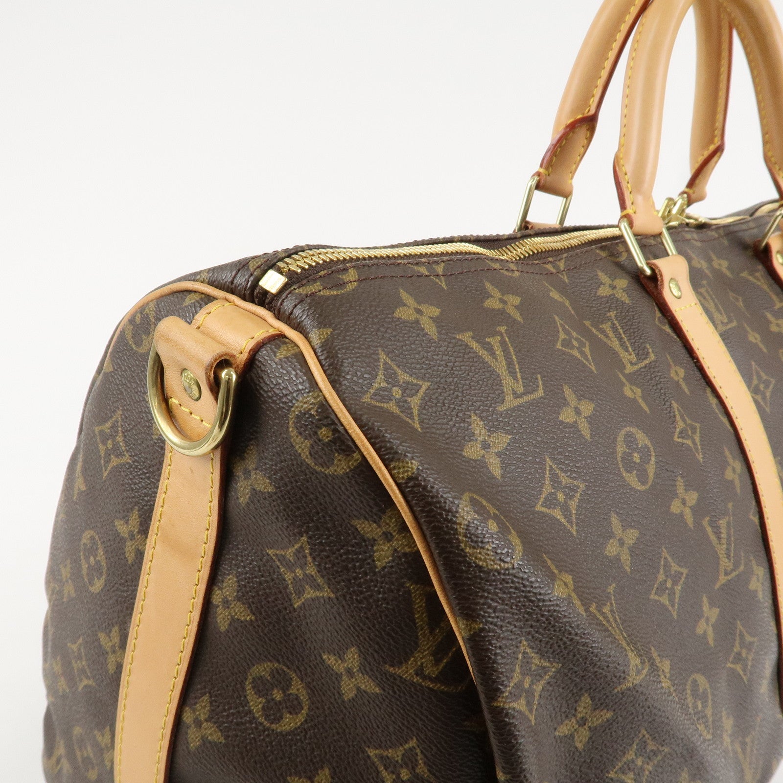 Louis Vuitton Monogram Keep All Bandouliere 50 Boston Bag Brown M41416 Used