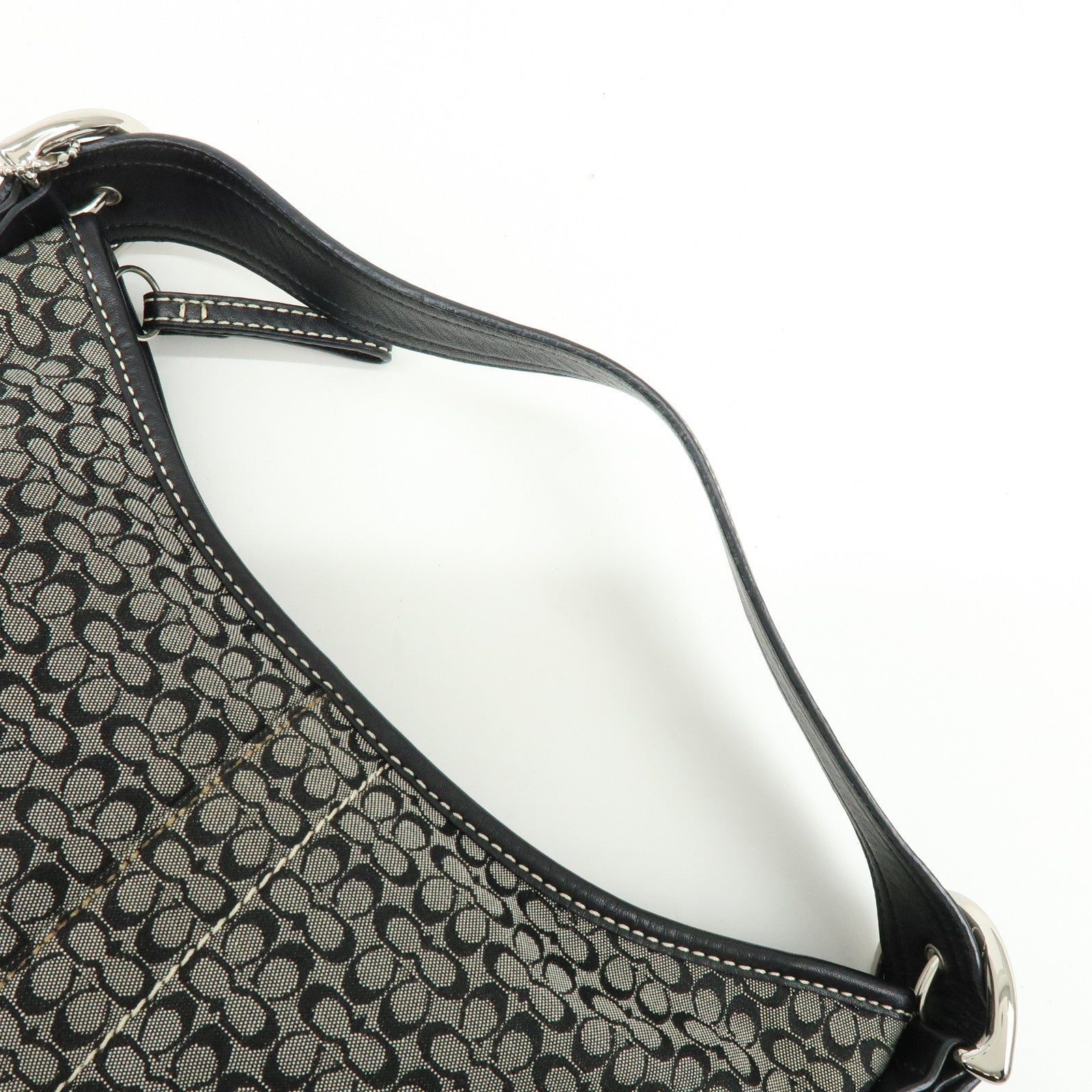 COACH Set of 2 Signature Canvas Leather Shoulder Bag Brown Black