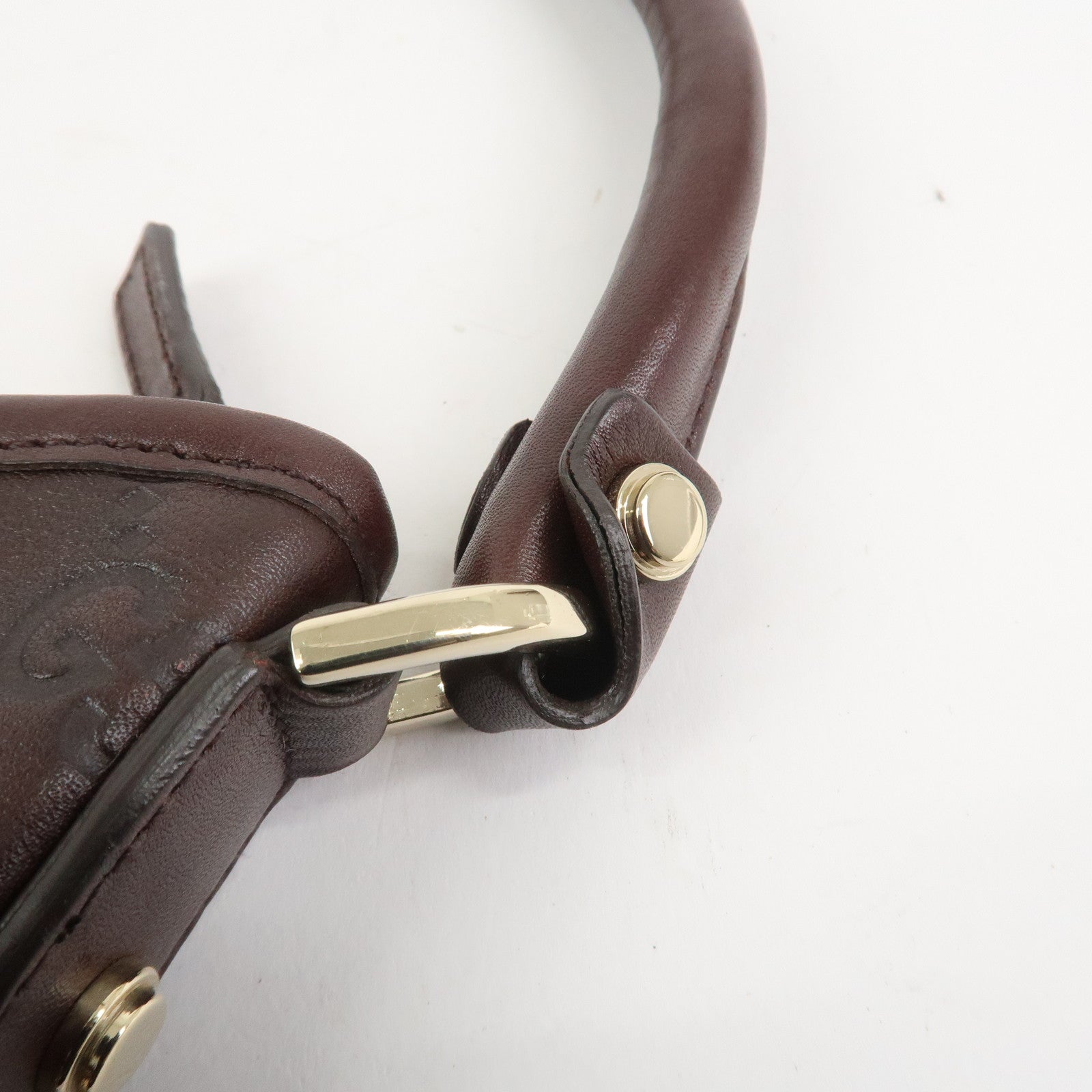 GUCCI Abbey Guccissima Leather Shoulder Bag Dark Brown 130738