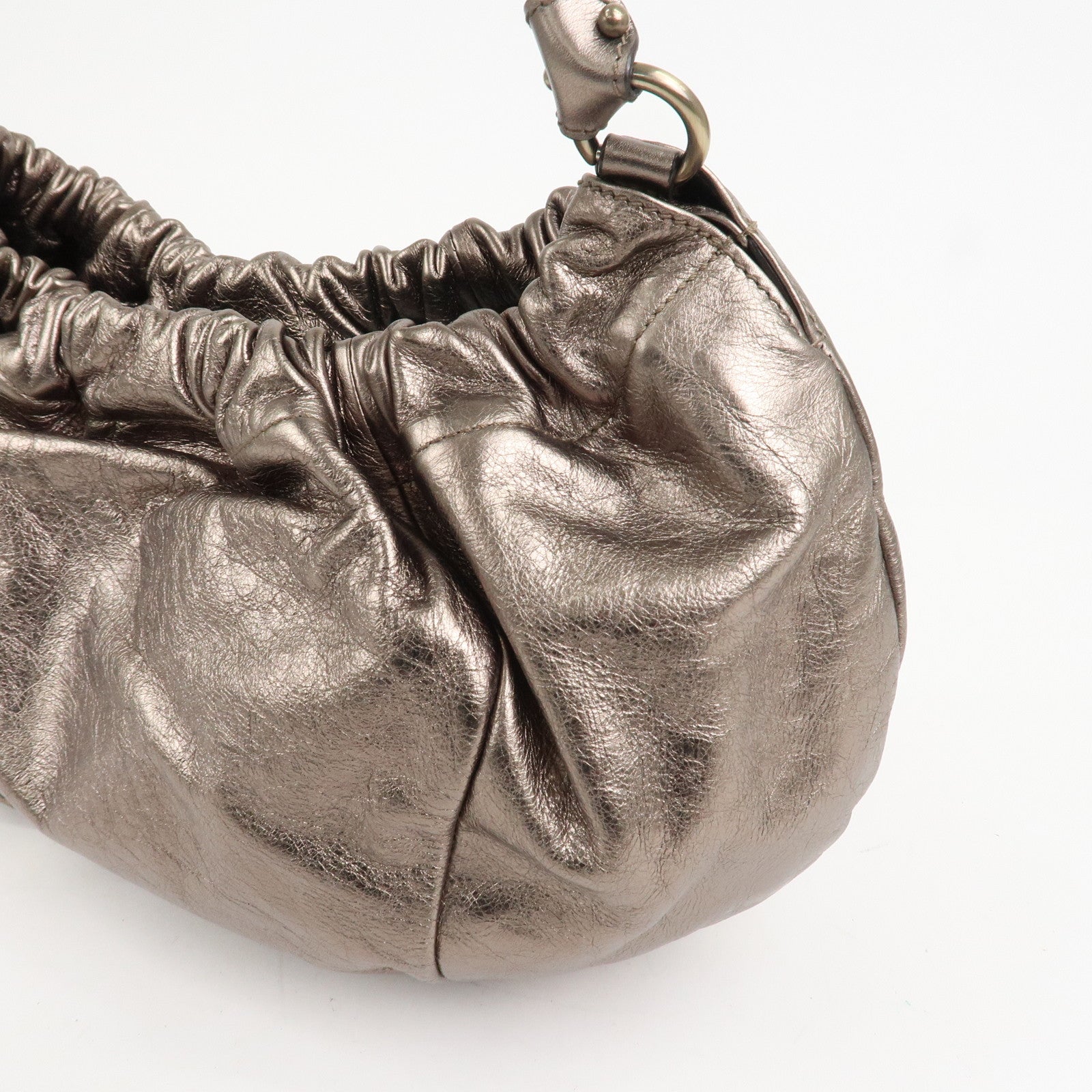 Ferragamo Vara Ribbon Leather Shoulder Bag Hand Bag Bronze