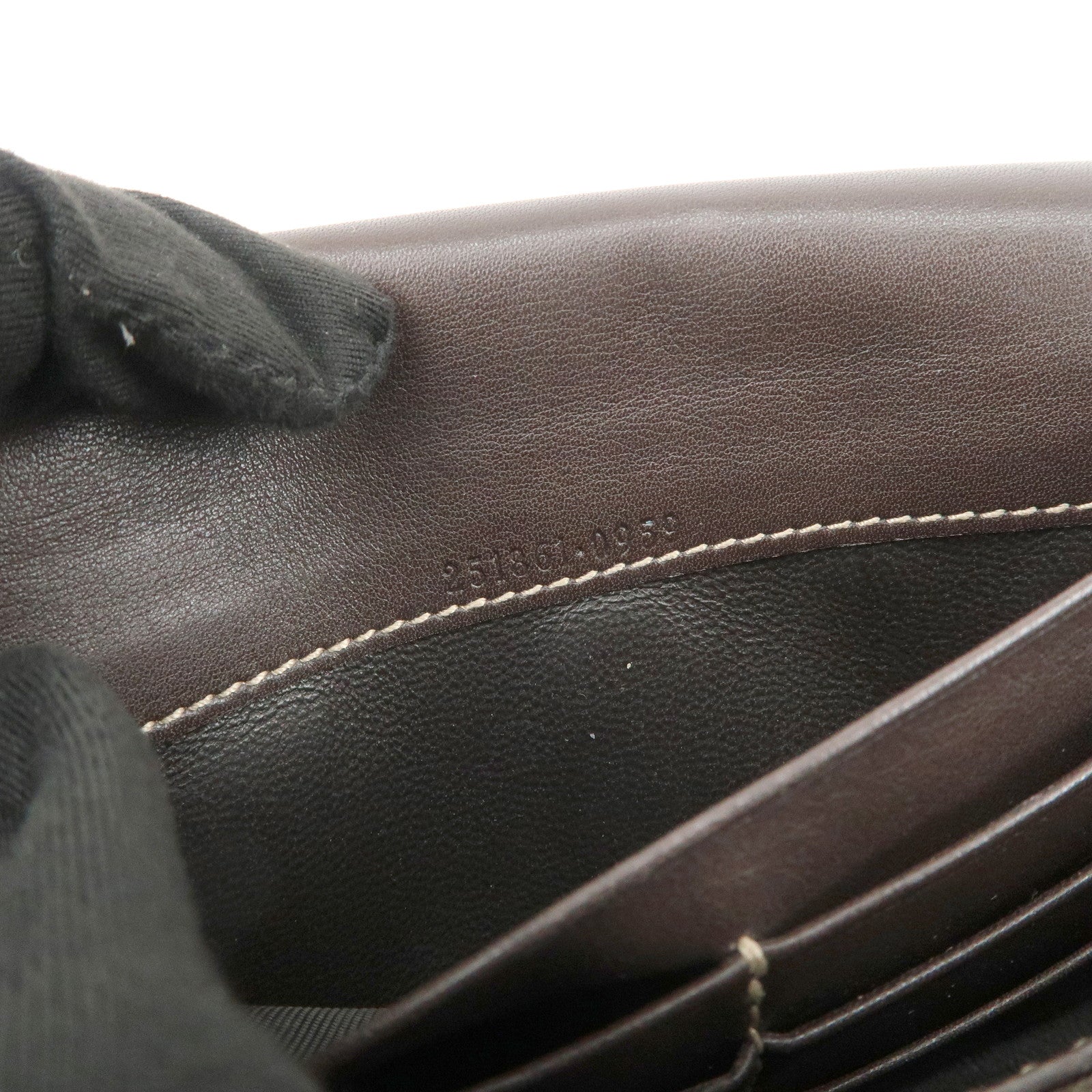 GUCCI Lovely Heart GG Canvas Leather Long Wallet Brown 251861