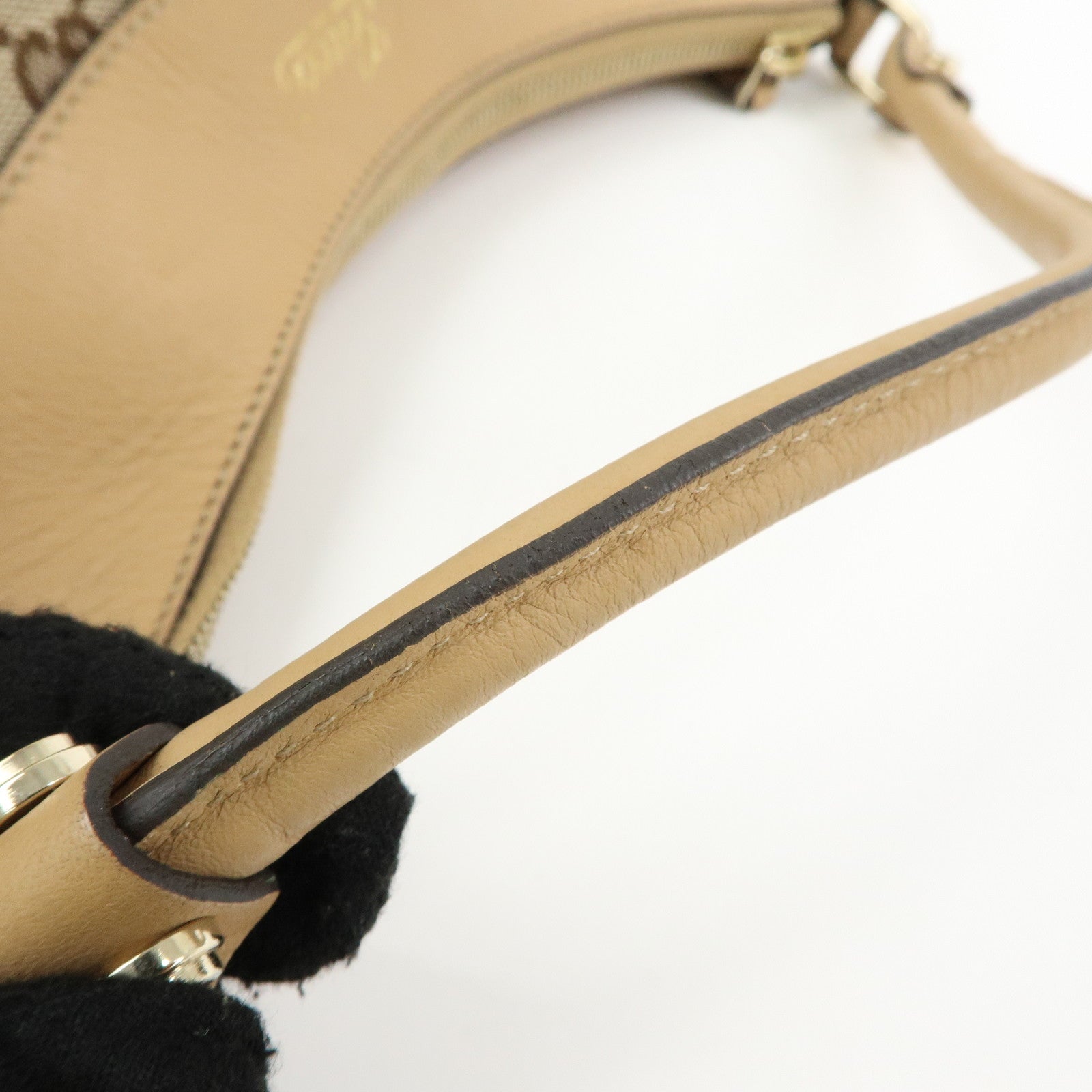 GUCCI Abbey GG Canvas Leather Shoulder Bag Hand Bag Brown 189833