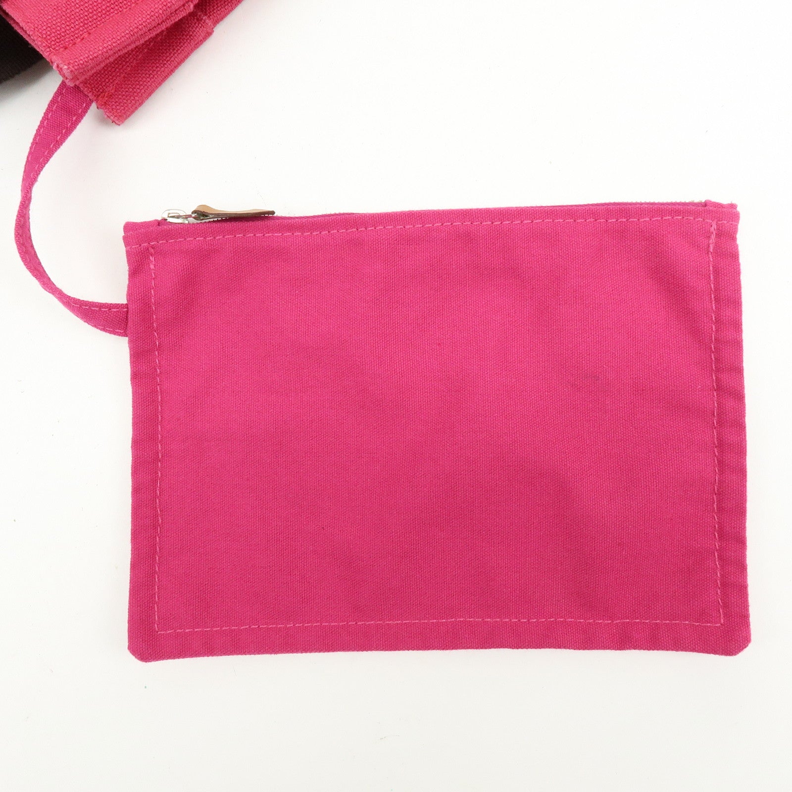 HERMES Sac de Plage Nomade PM Canvas Tote Bag Pink Brown