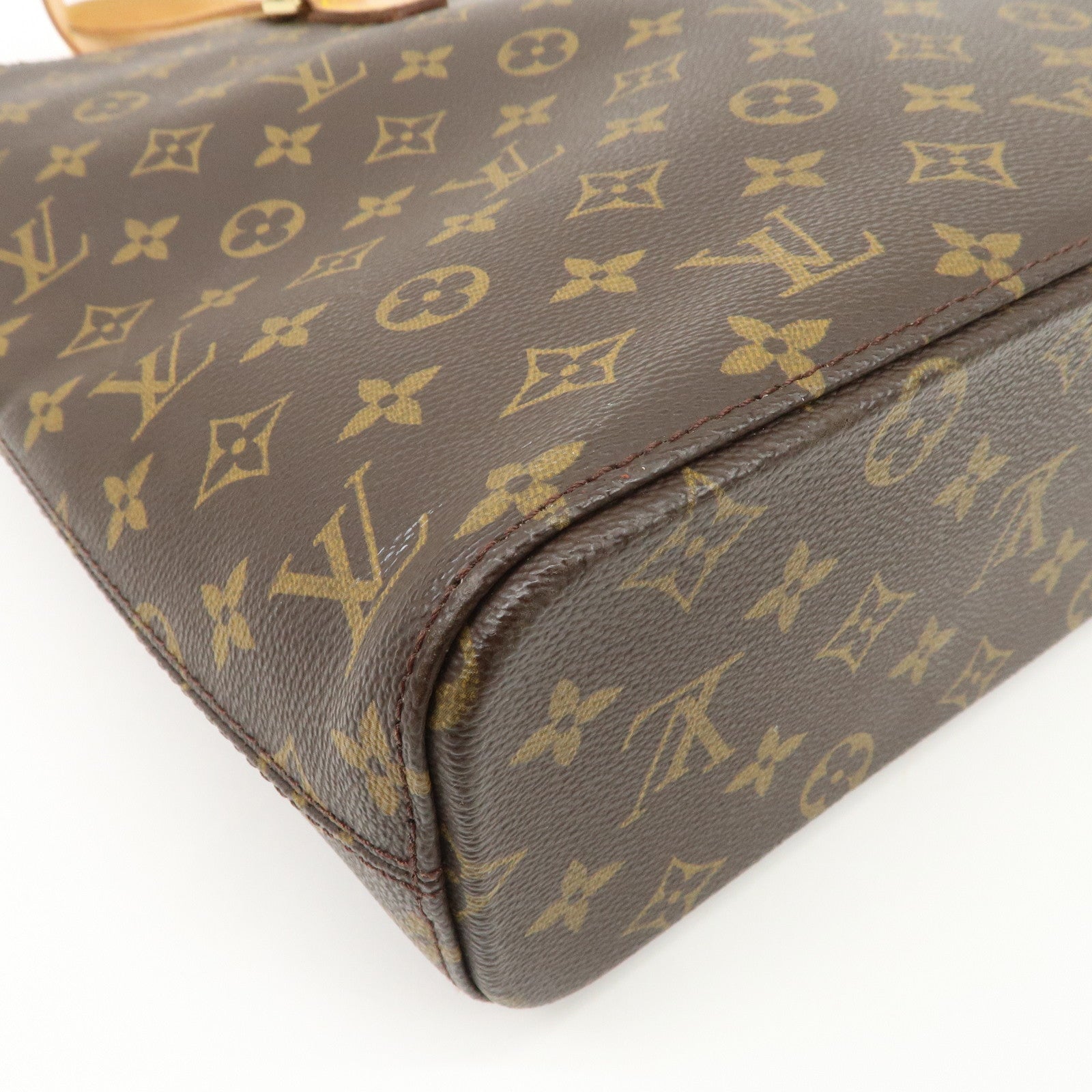 Louis Vuitton Monogram Luco Tote Bag Hand Bag Brown M51155 Used