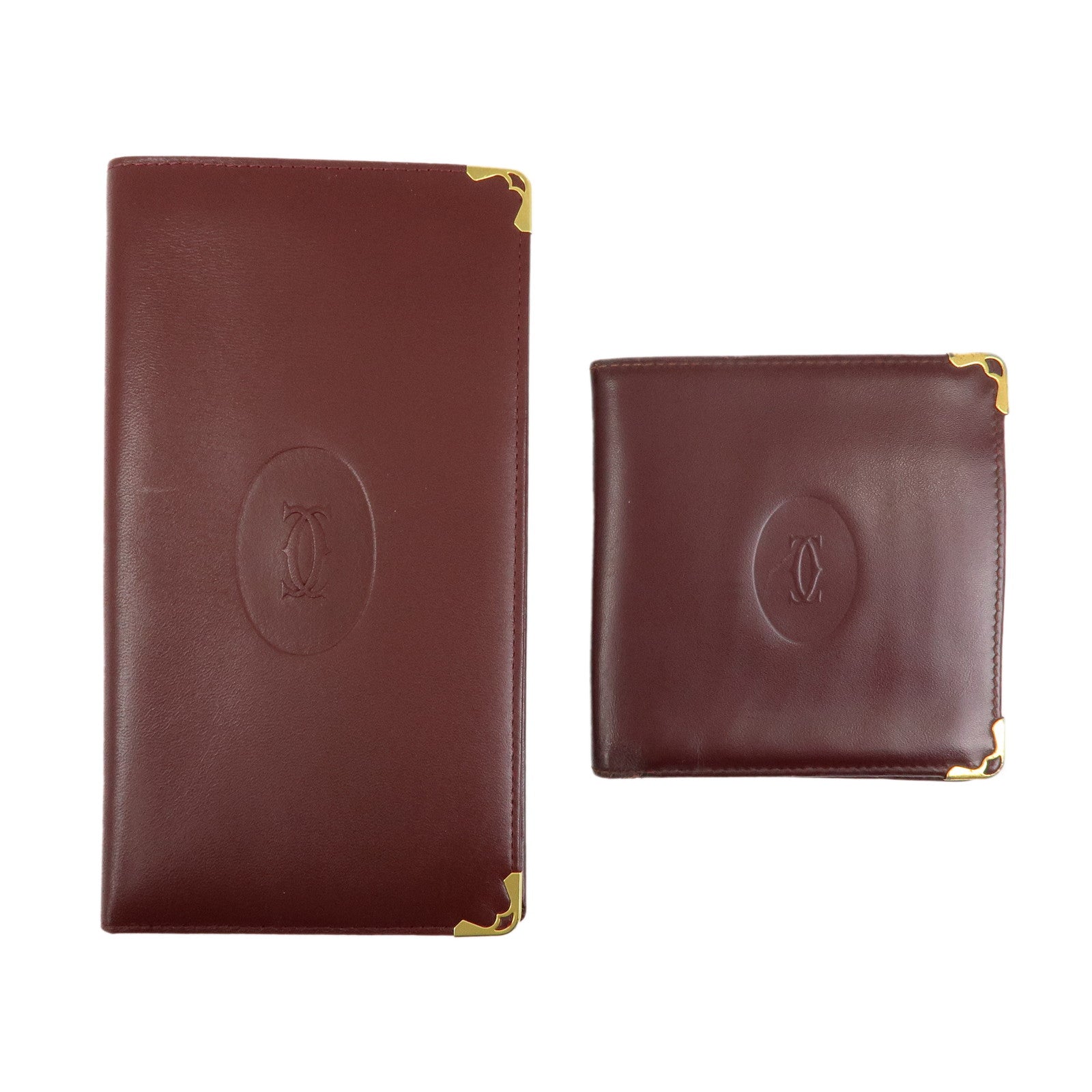 Cartier Must de Cartier Set of 2 Leather Wallet Bordeaux
