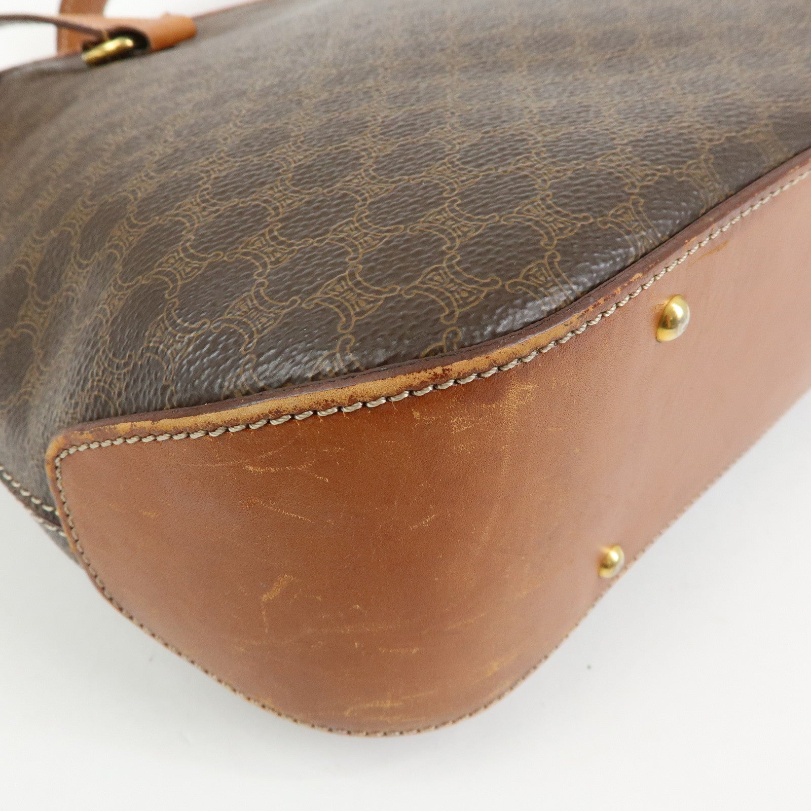 CELINE Macadam PVC Leather Tote Bag Shoulder Bag Brown